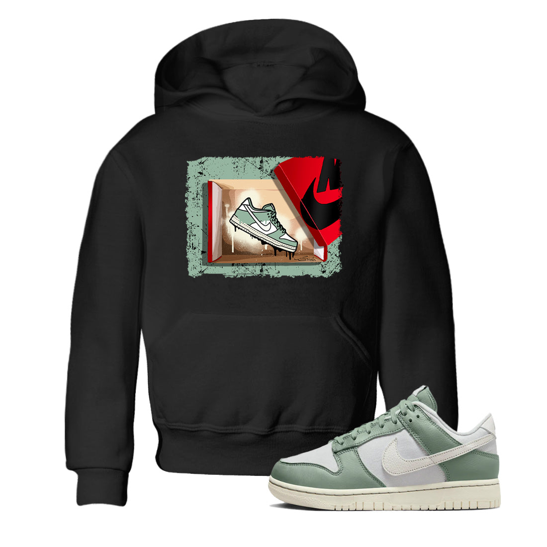 Dunk Low Mica Green Shirts New Kicks Streetwear Sneaker Shirt Dunk Mica Green Sneaker Release Tees Kids Shirts Black 1