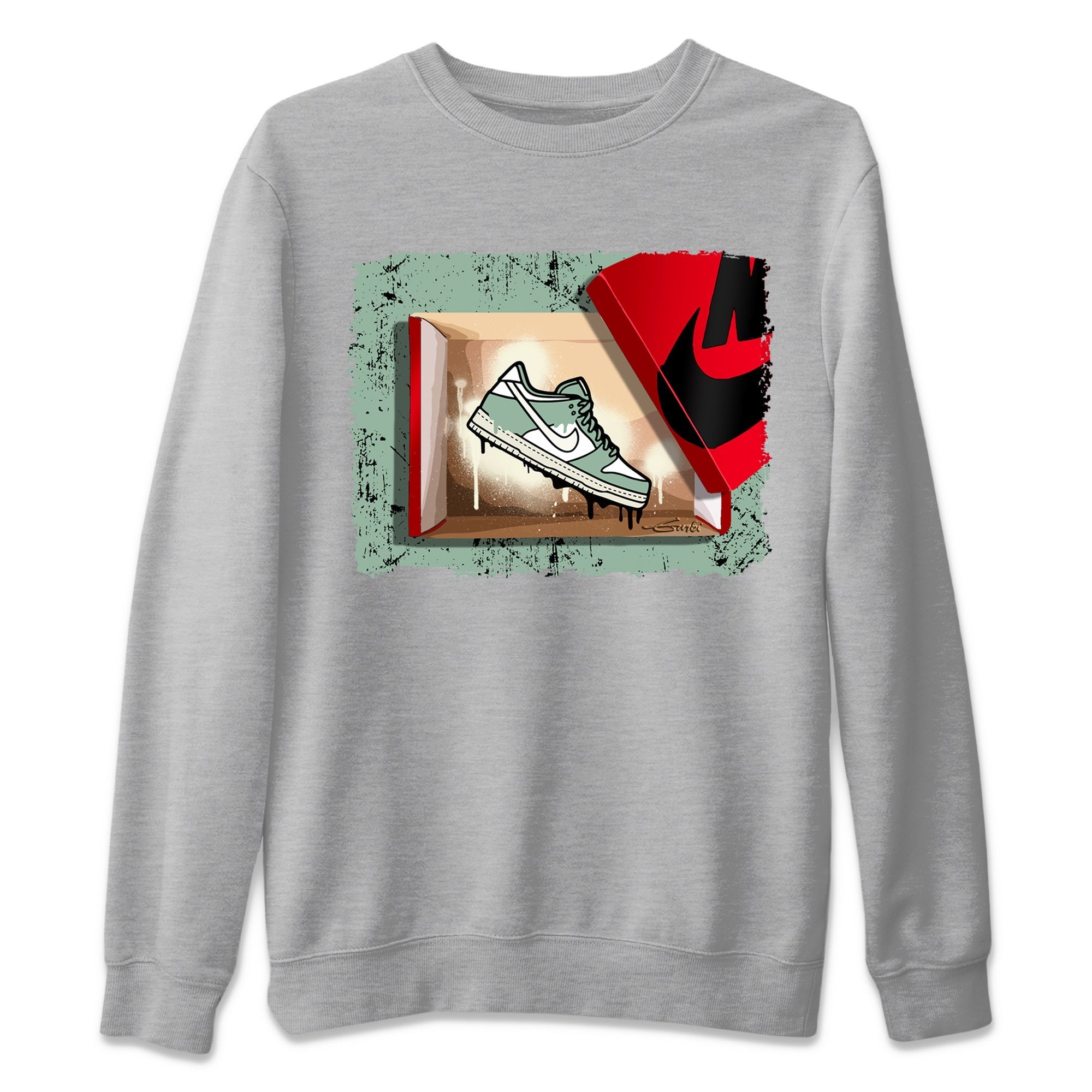 Dunk Low Mica Green Shirts New Kicks Streetwear Sneaker Shirt Dunk Mica Green Sneaker Release Tees Unisex Shirts Heather Grey 2