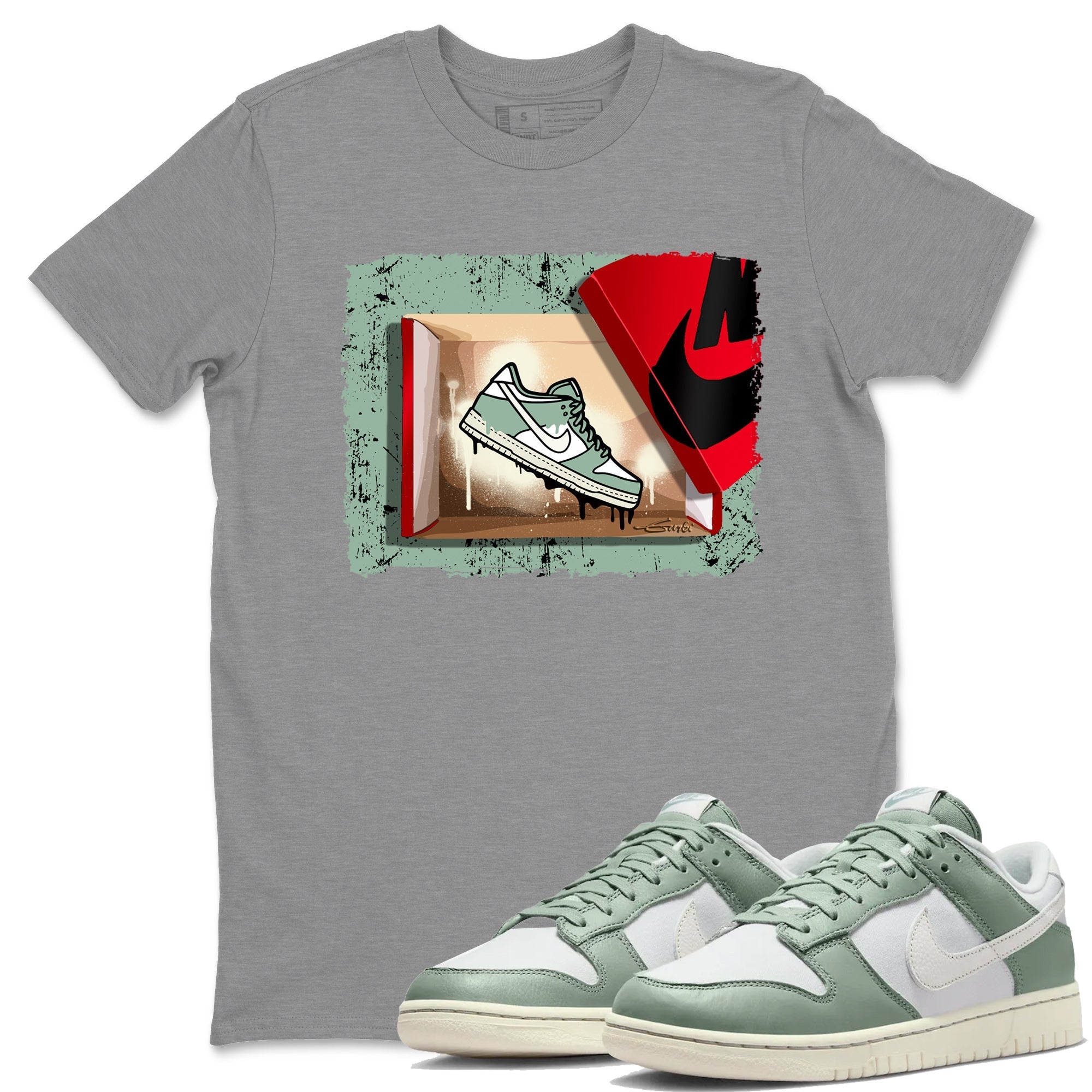Dunk Low Mica Green Shirts New Kicks Streetwear Sneaker Shirt Dunk Mica Green Sneaker Release Tees Unisex Shirts Heather Grey 1