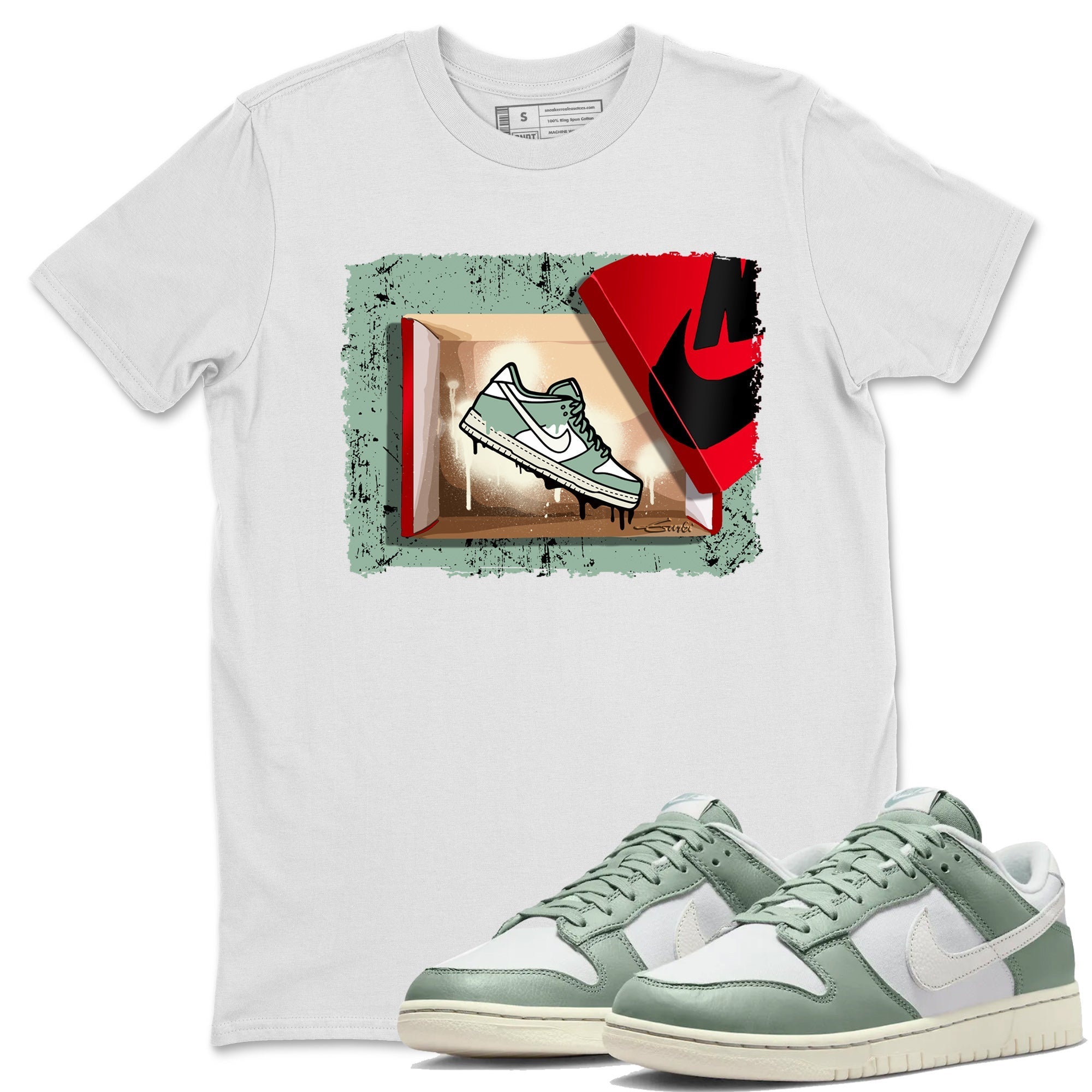 Dunk Low Mica Green Shirts New Kicks Streetwear Sneaker Shirt Dunk Mica Green Sneaker Release Tees Unisex Shirts White 1