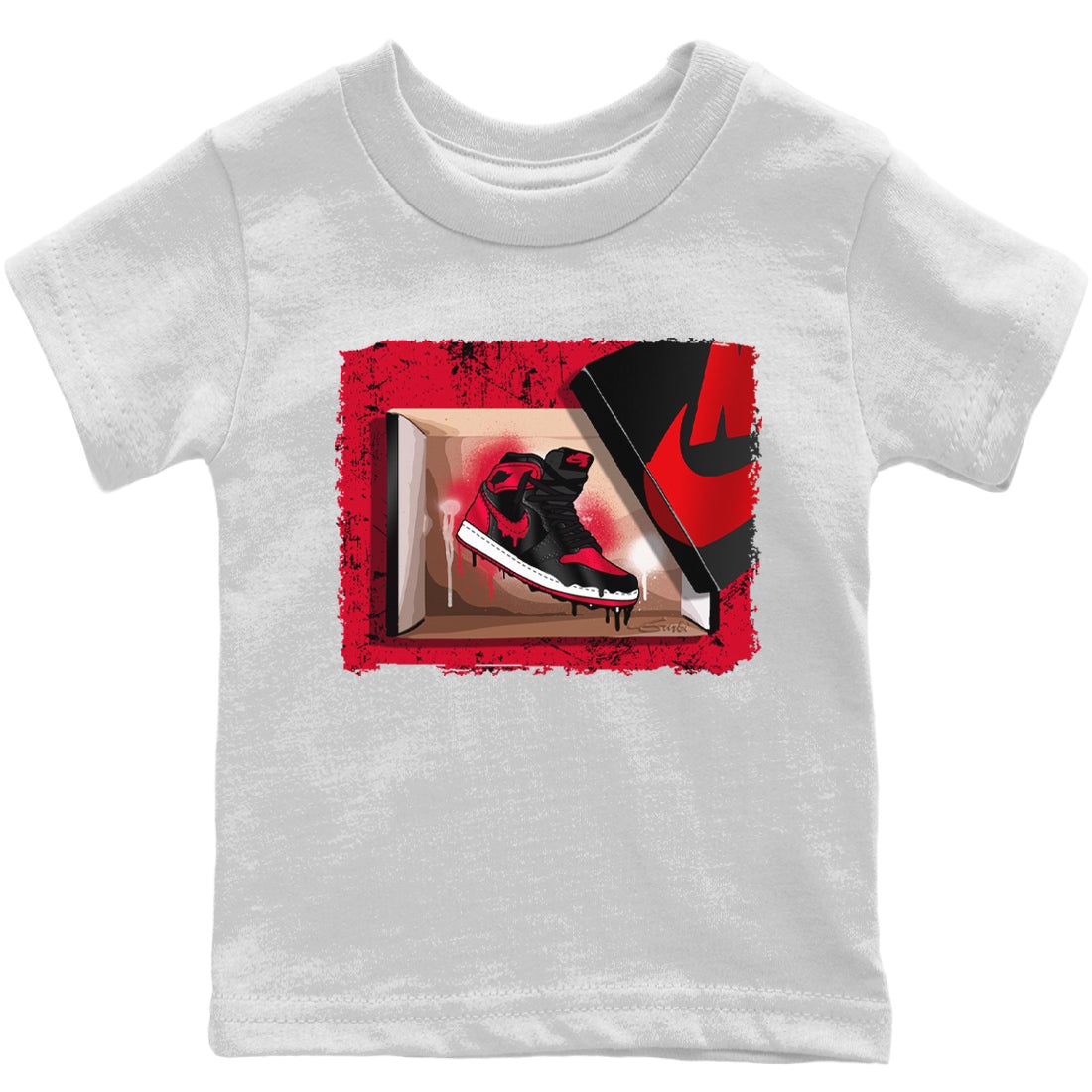 Jordan 1 Bred Patent Sneaker Matching T-Shirt New Kicks Sneaker Tees Jordan 1 Bred Patent Sneaker Release Tees Kids Shirts