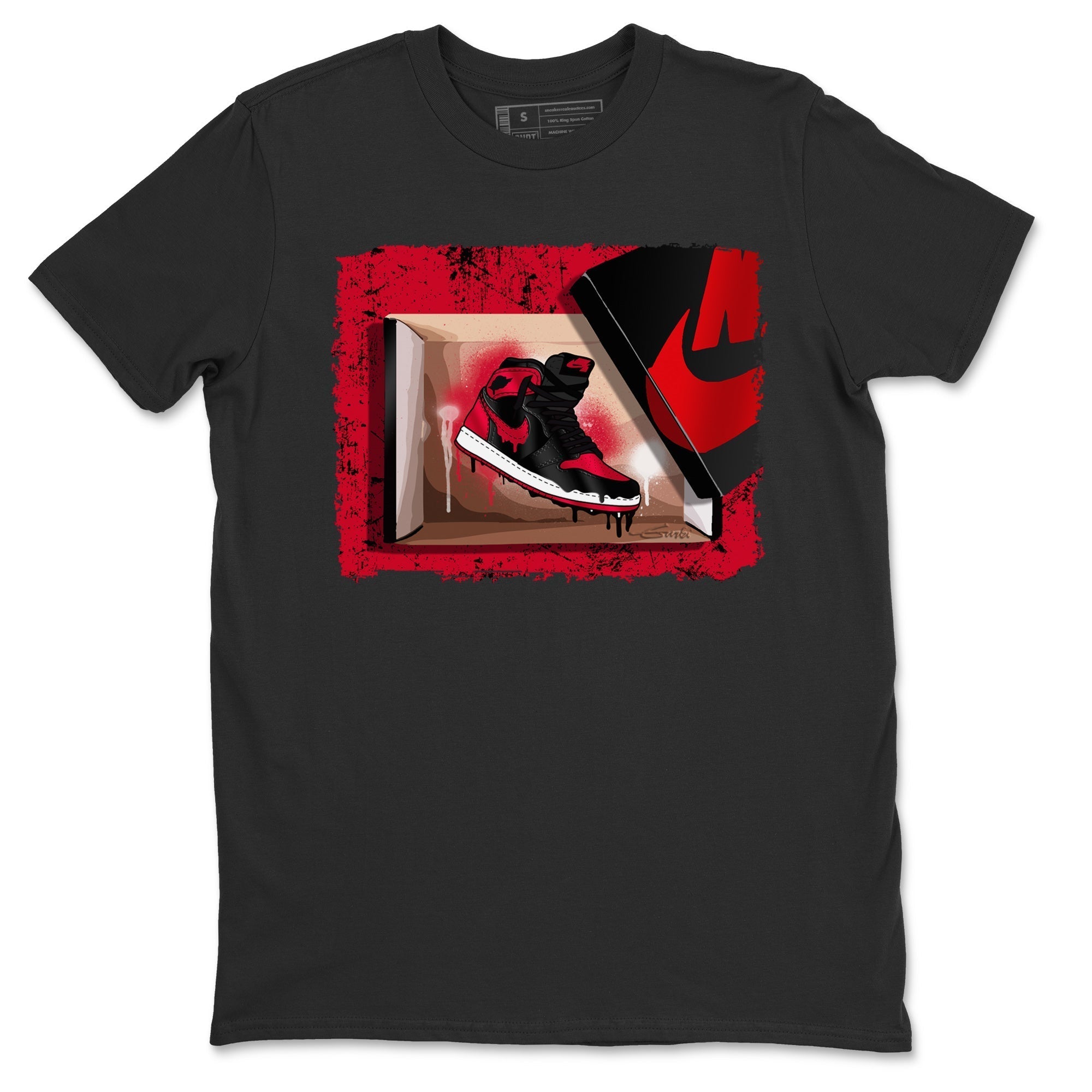 Jordan 1 Bred Patent Sneaker Matching T-Shirt New Kicks Sneaker Tees Jordan 1 Bred Patent Sneaker Release Tees Crew Neck Tees
