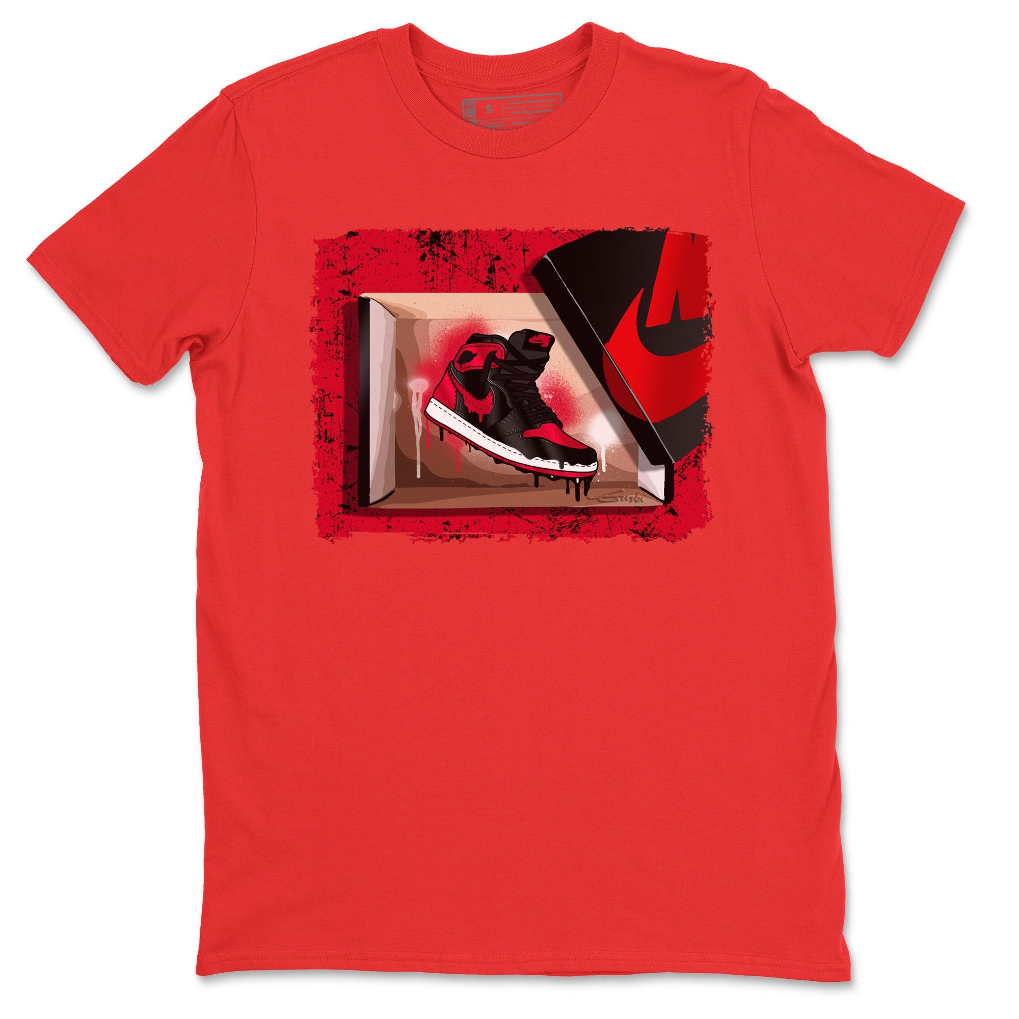 Jordan 1 Bred Patent Sneaker Matching T-Shirt New Kicks Sneaker Tees Jordan 1 Bred Patent Sneaker Release Tees Crew Neck Tees