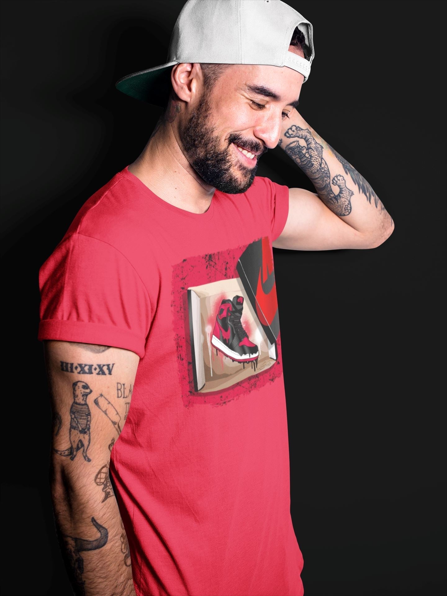 Jordan 1 Bred Patent Sneaker Matching T-Shirt New Kicks Sneaker Tees Jordan 1 Bred Patent Sneaker Release Tees Crew Neck Tees