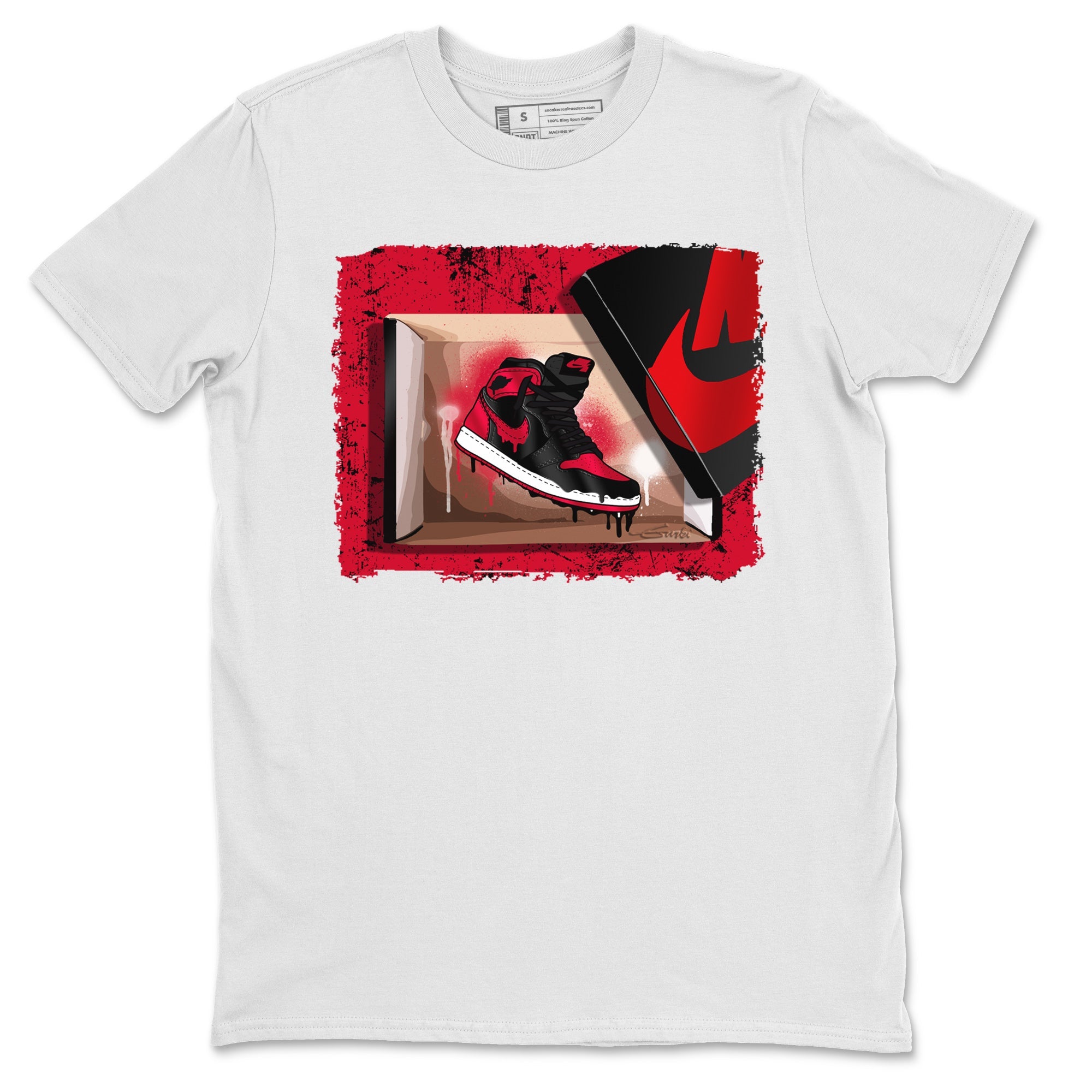 Jordan 1 Bred Patent Sneaker Matching T-Shirt New Kicks Sneaker Tees Jordan 1 Bred Patent Sneaker Release Tees Crew Neck Tees