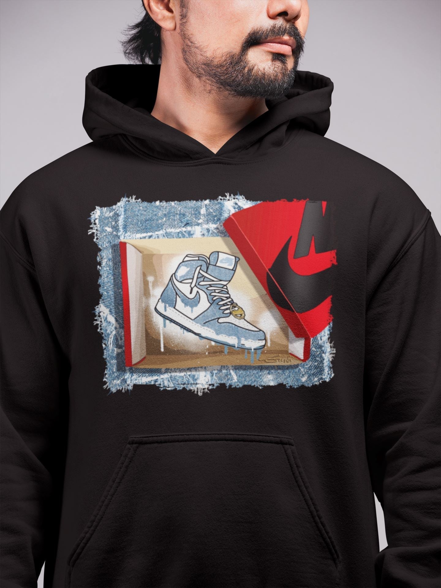 Jordan 1 Denim Sneaker Matching T-Shirt New Kicks Sneaker Tees Jordan 1 Denim Sneaker Release Tees Crew Neck Tees