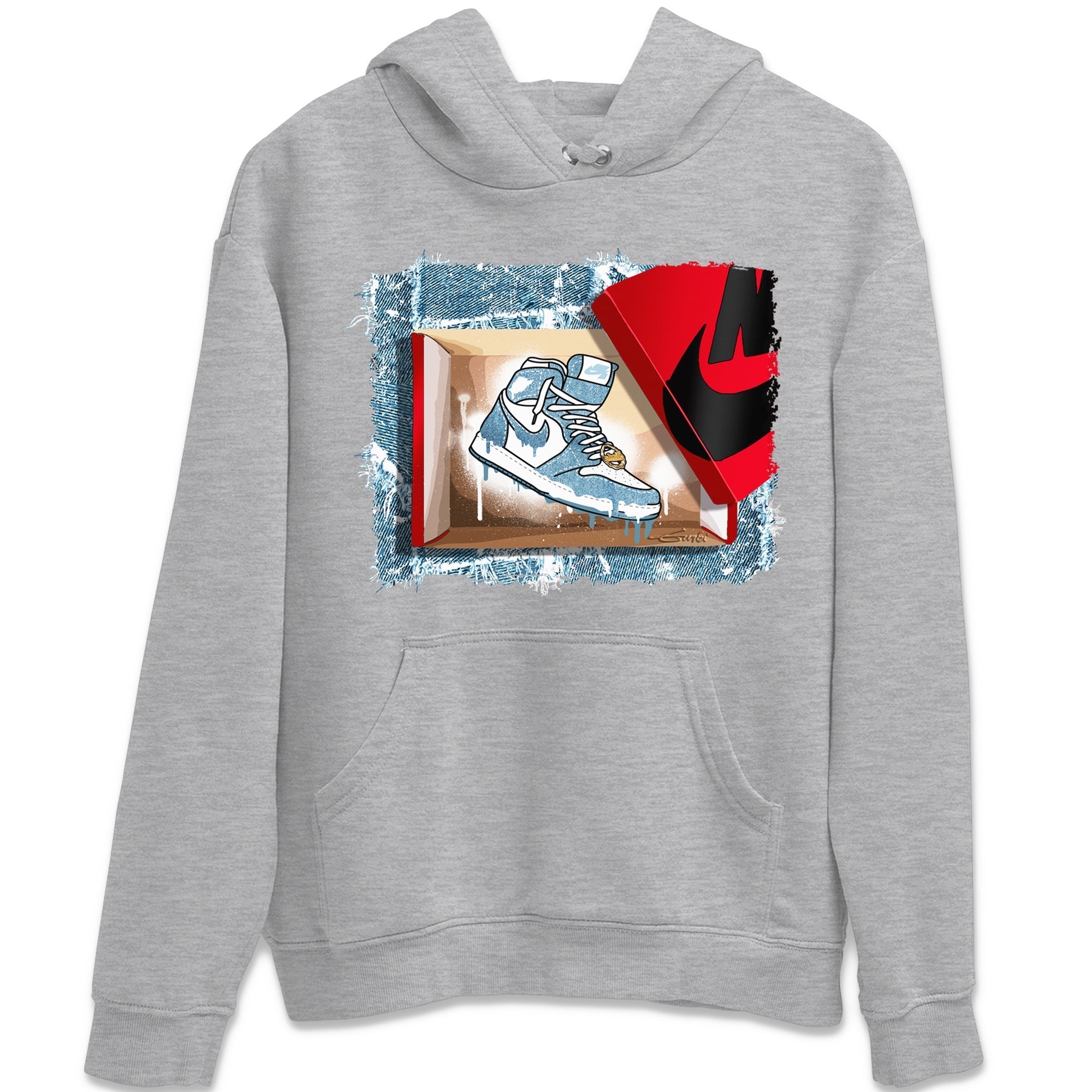 Jordan 1 Denim Sneaker Matching T-Shirt New Kicks Sneaker Tees Jordan 1 Denim Sneaker Release Tees Crew Neck Tees