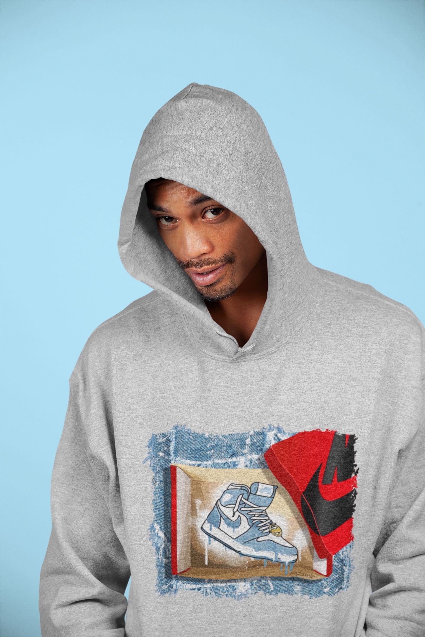 Jordan 1 Denim Sneaker Matching T-Shirt New Kicks Sneaker Tees Jordan 1 Denim Sneaker Release Tees Crew Neck Tees