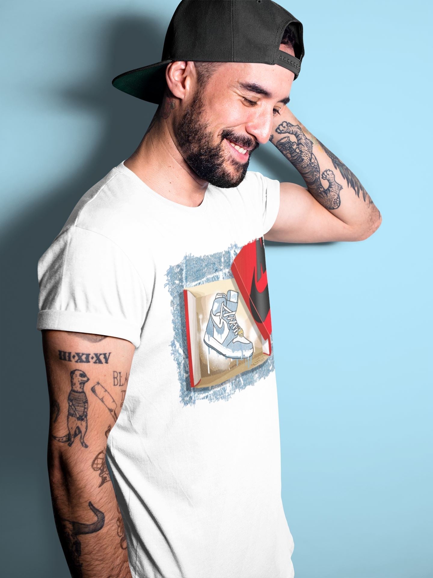 Jordan 1 Denim Sneaker Matching T-Shirt New Kicks Sneaker Tees Jordan 1 Denim Sneaker Release Tees Crew Neck Tees