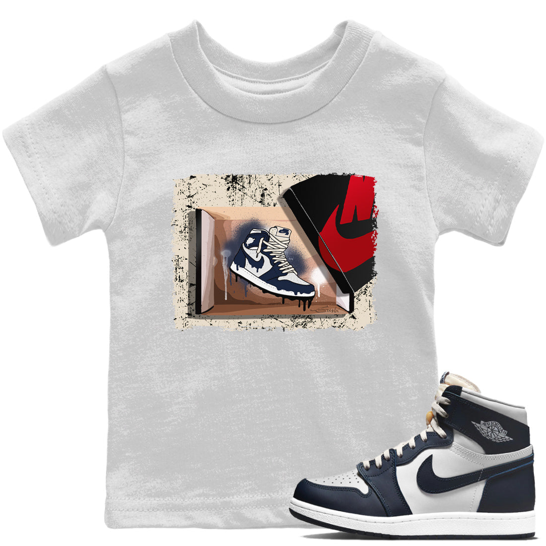 Jordan 1 85 Georgetown Sneaker Match Tees New Kicks Sneaker Tees Jordan 1 85 Georgetown Jordan to match sneaker T-Shirt Kids Shirts