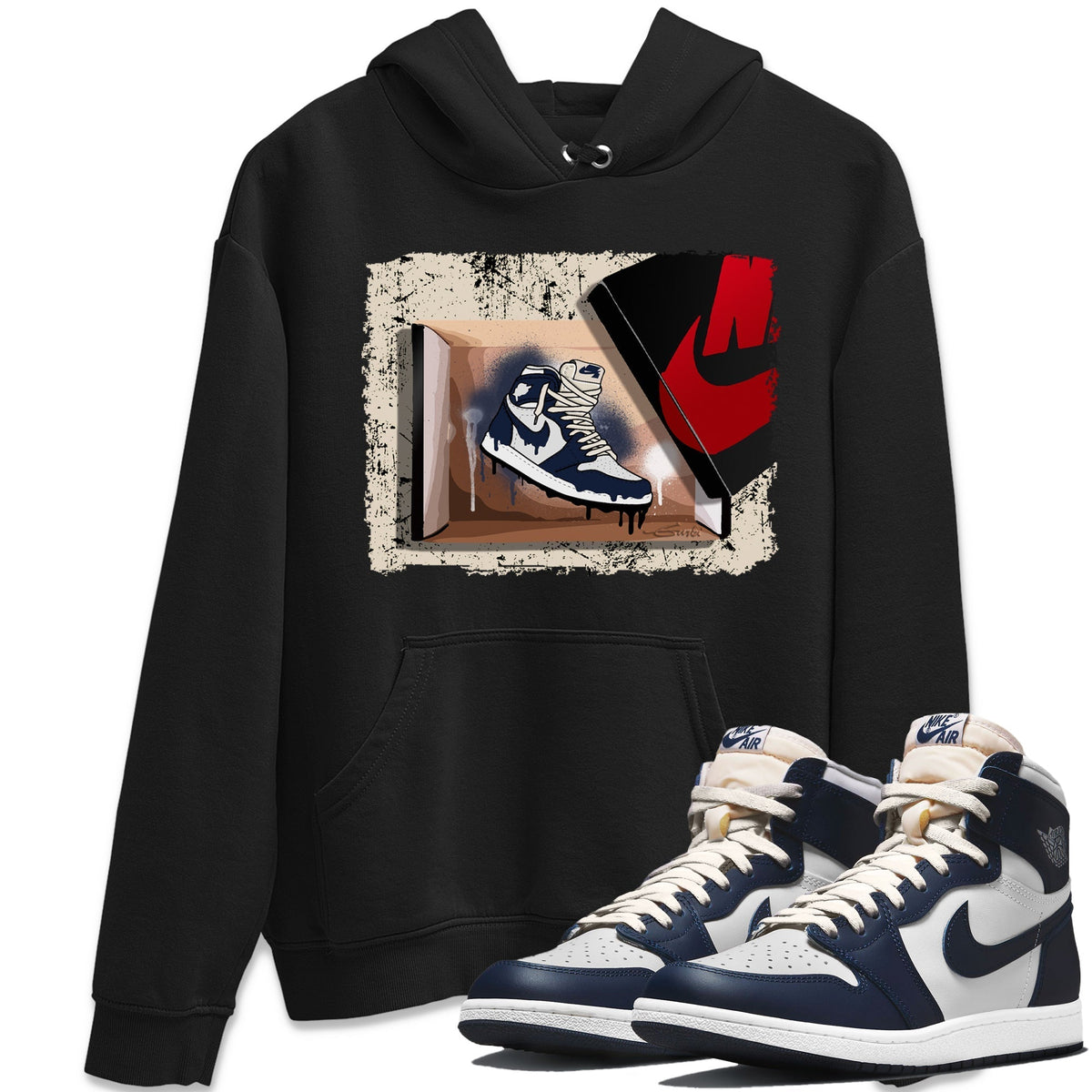 Jordan 1 85 Georgetown Sneaker Match Tees New Kicks Sneaker Tees Jordan 1 85 Georgetown Jordan to match sneaker T-Shirt Crew Neck Shirts