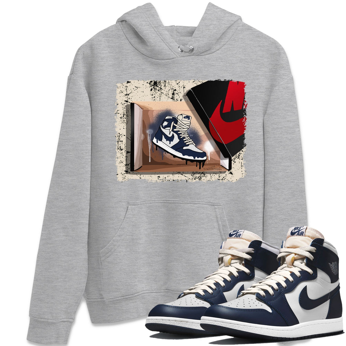 Jordan 1 85 Georgetown Sneaker Match Tees New Kicks Sneaker Tees Jordan 1 85 Georgetown Jordan to match sneaker T-Shirt Crew Neck Shirts