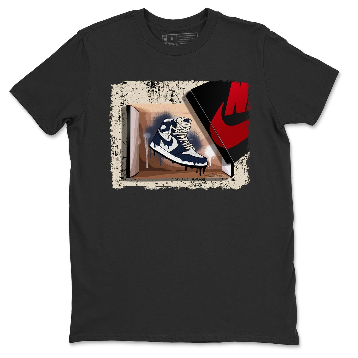 Jordan 1 85 Georgetown Sneaker Match Tees New Kicks Sneaker Tees Jordan 1 85 Georgetown Jordan to match sneaker T-Shirt Crew Neck Shirts