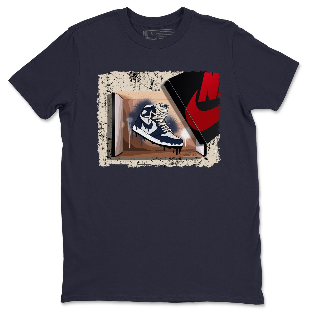Jordan 1 85 Georgetown Sneaker Match Tees New Kicks Sneaker Tees Jordan 1 85 Georgetown Jordan to match sneaker T-Shirt Crew Neck Shirts