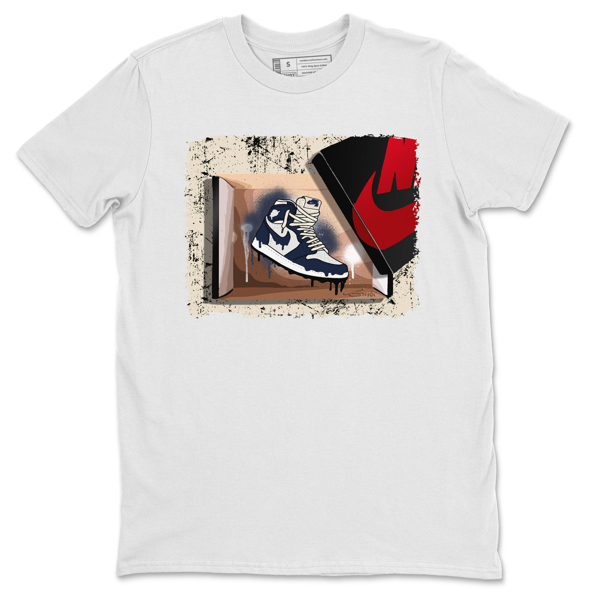 Jordan 1 85 Georgetown Sneaker Match Tees New Kicks Sneaker Tees Jordan 1 85 Georgetown Jordan to match sneaker T-Shirt Crew Neck Shirts