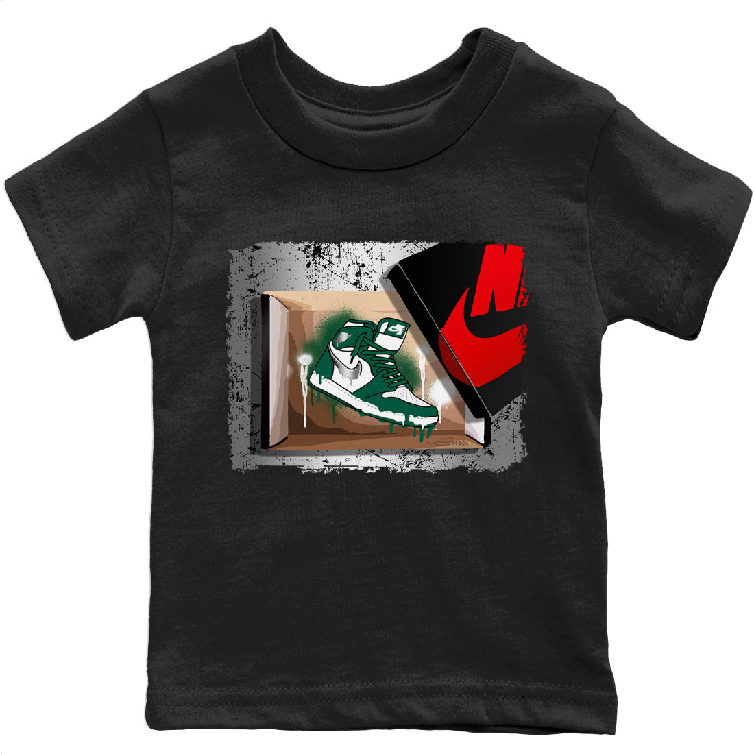 Jordan 1 Gorge Green Sneaker Matching T-Shirt New Kicks Sneaker Tees Jordan 1 Gorge Green Sneaker Release Tees Kids Shirts