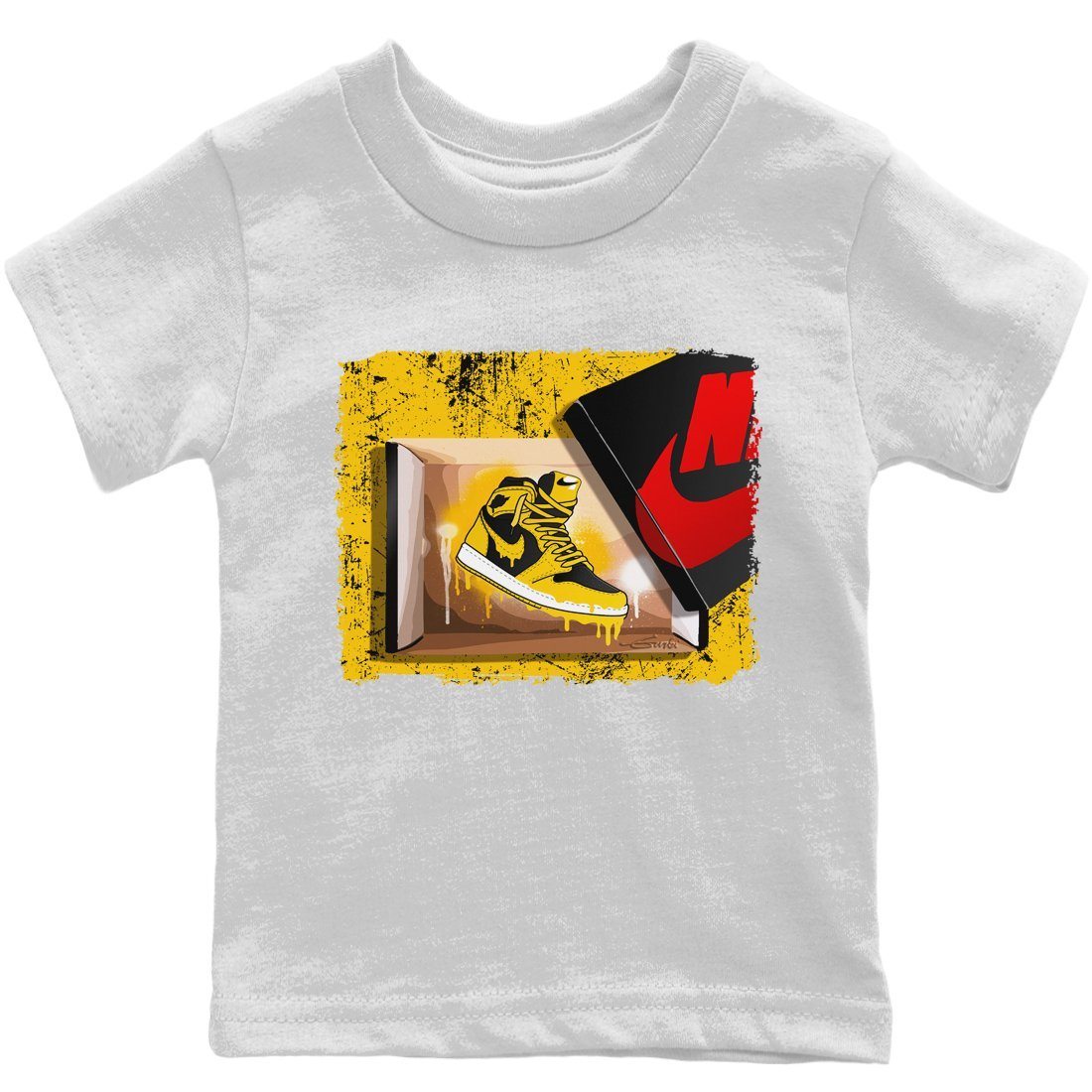 Jordan 1 Pollen Sneaker Matching T-Shirt New Kicks Sneaker Tees Jordan 1 Pollen Sneaker Release Tees Kids Shirts