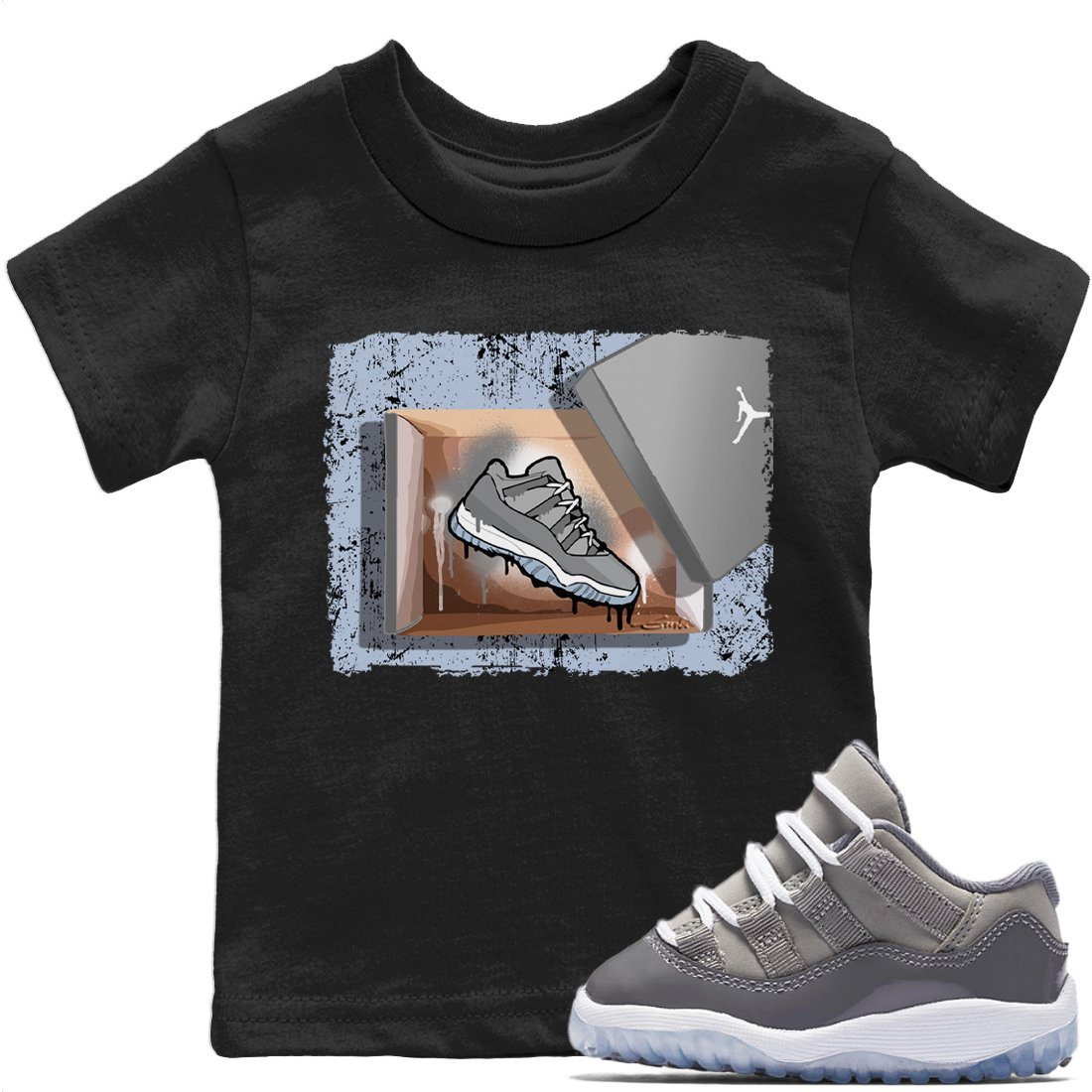 Jordan 11 Cool Grey Sneaker Matching T-Shirt New Kicks Sneaker Tees Jordan 11 Cool Grey Sneaker Release Tees Kids Shirts