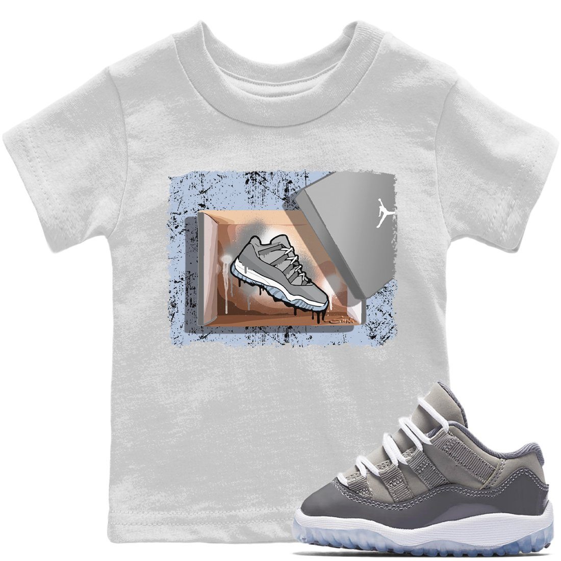 Jordan 11 Cool Grey Sneaker Matching T-Shirt New Kicks Sneaker Tees Jordan 11 Cool Grey Sneaker Release Tees Kids Shirts