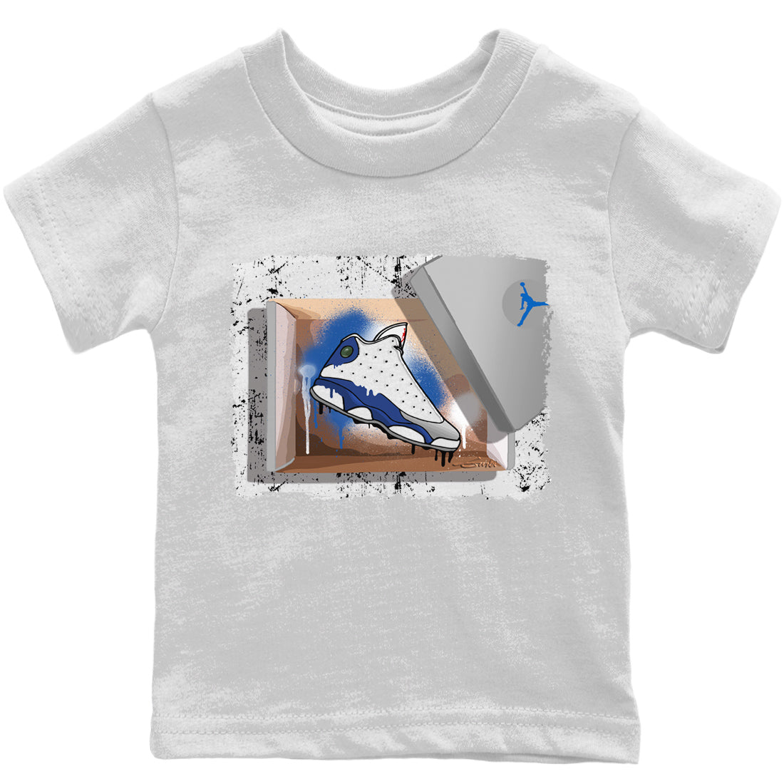Jordan 13 French Blue Sneaker Matching T-Shirt New Kicks Sneaker Tees Jordan 13 French Blue Sneaker Release Tees Kids Shirts