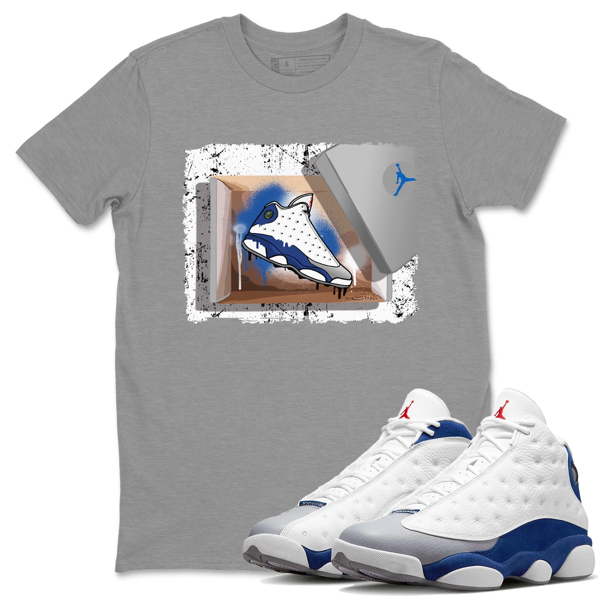 Jordan 13 French Blue Shirt To Match Jordans New Kicks Sneaker Tees Jordan 13 French Blue Drip Gear Zone Sneaker Matching Clothing Unisex Shirts