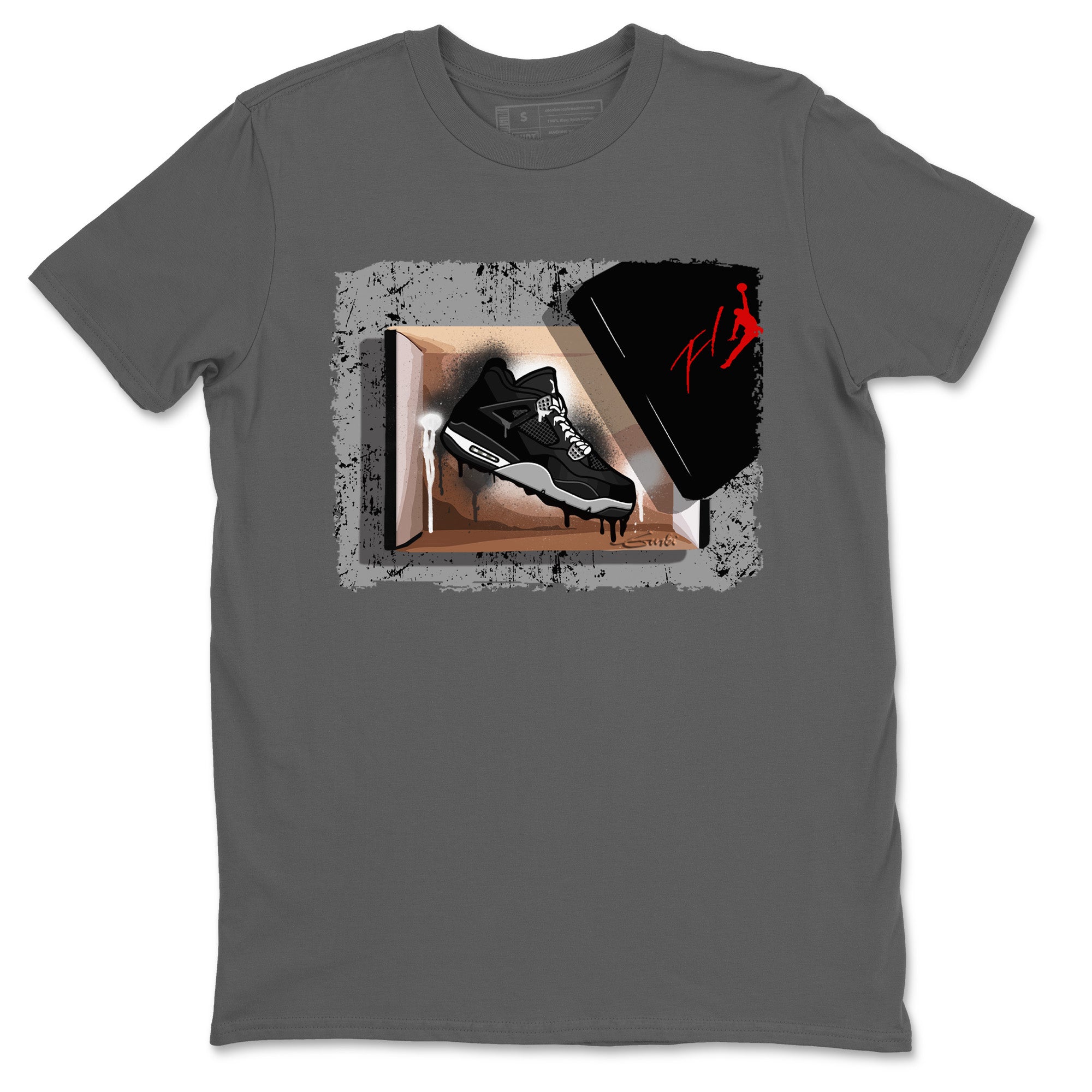 Jordan 4 Black Canvas Sneaker Matching T-Shirt New Kicks Sneaker Tees Jordan 4 Black Canvas Sneaker Release Tees Crew Neck Tees