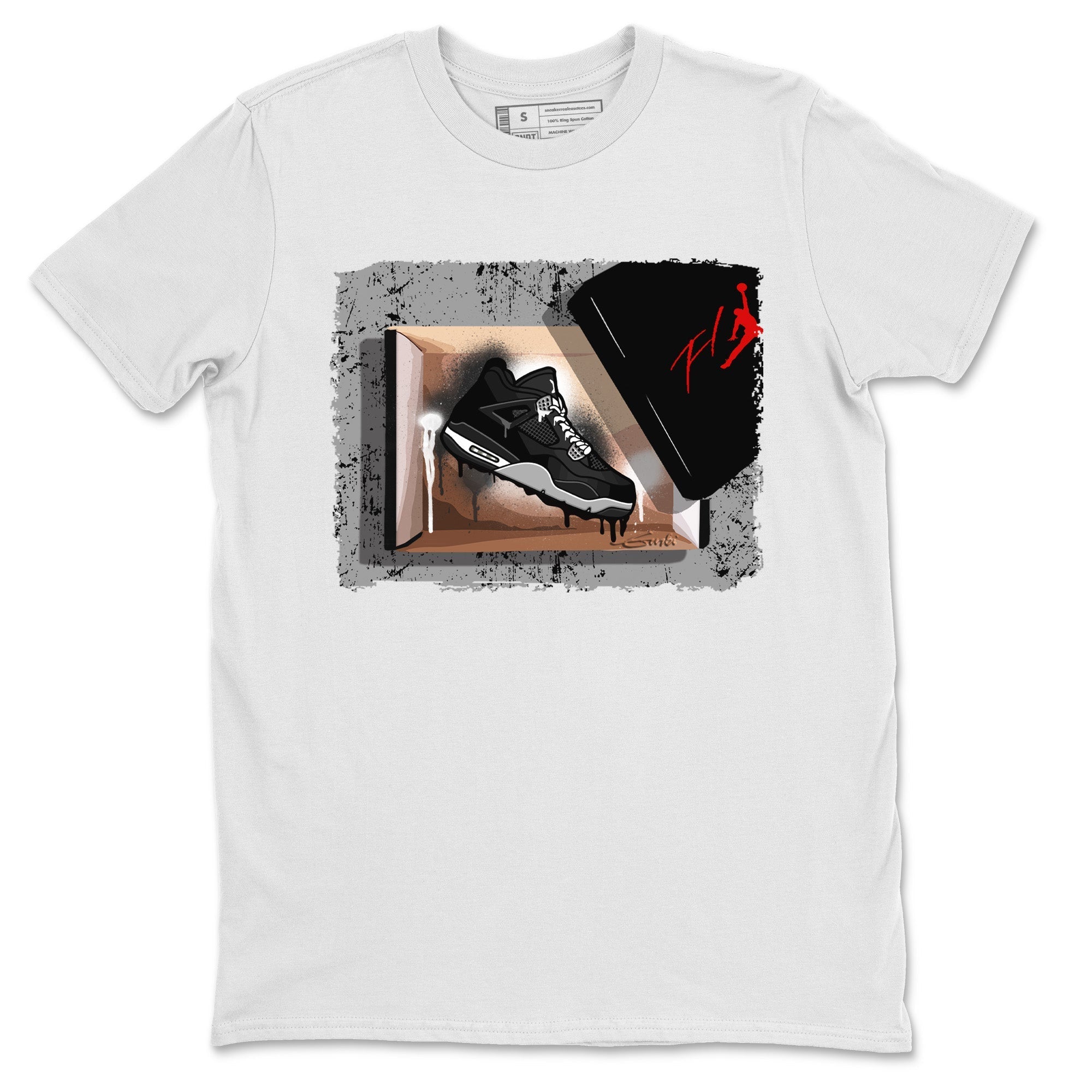 Jordan 4 Black Canvas Sneaker Matching T-Shirt New Kicks Sneaker Tees Jordan 4 Black Canvas Sneaker Release Tees Crew Neck Tees