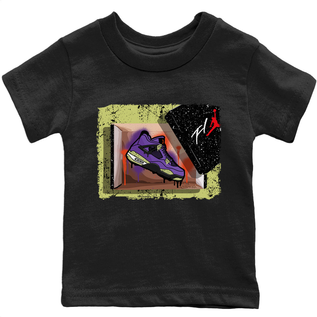 Jordan 4 Canyon Purple Sneaker Matching T-Shirt New Kicks Sneaker Tees Jordan 4 Canyon Purple Sneaker Release Tees Kids Shirts