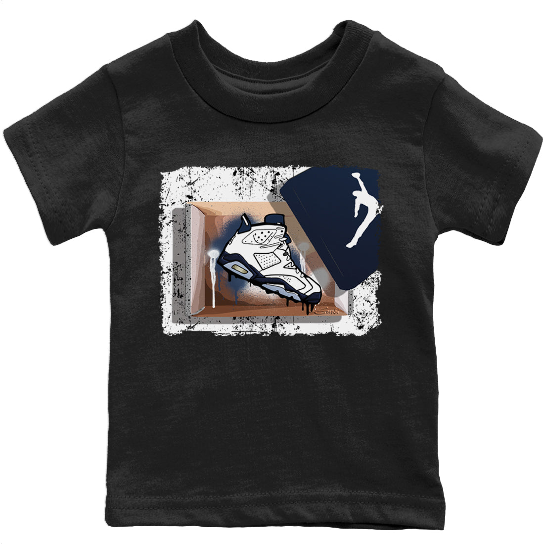 Jordan 6 Midnight Navy Sneaker Matching T-Shirt New Kicks Sneaker Tees Jordan 6 Midnight Navy Sneaker Release Tees Kids Shirts