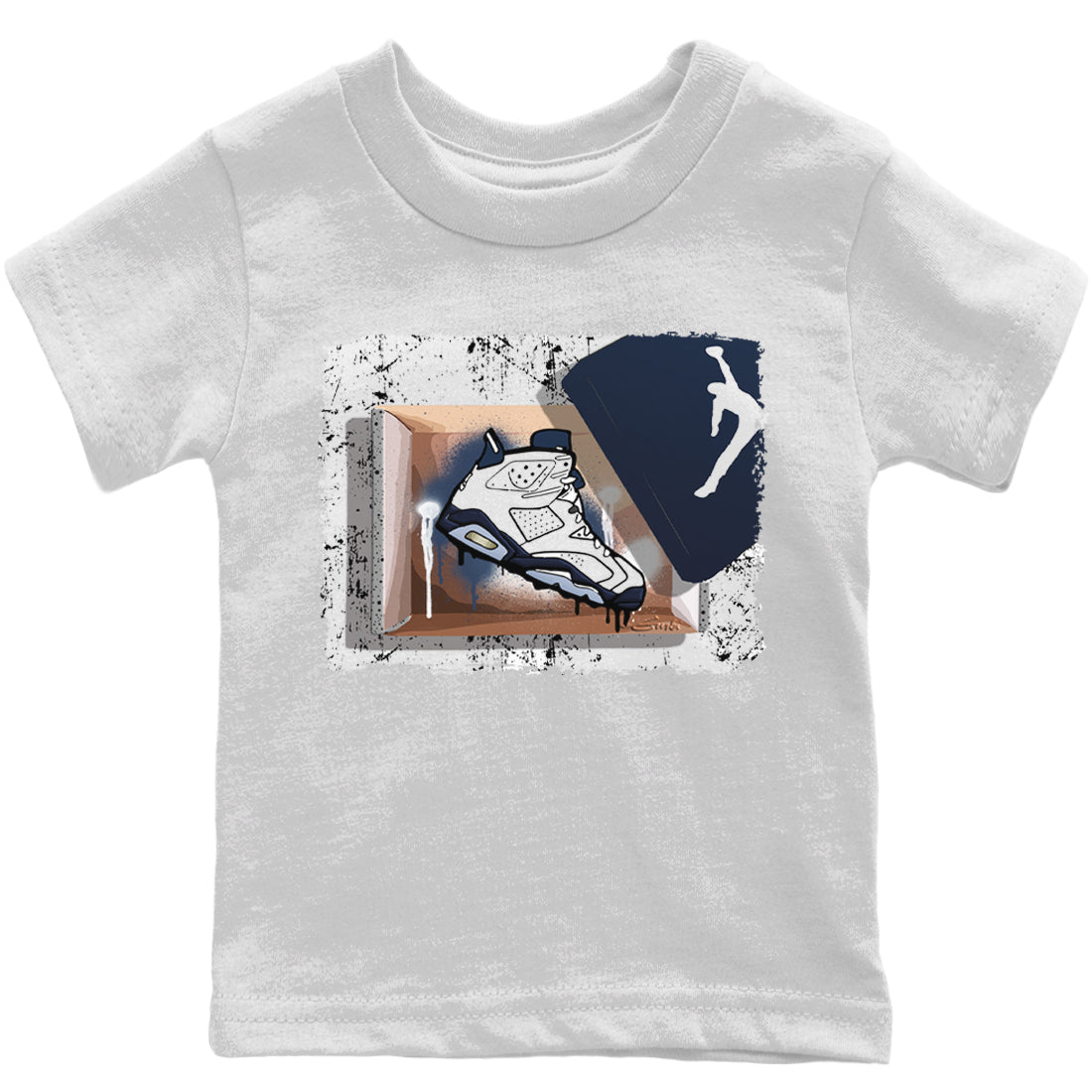 Jordan 6 Midnight Navy Sneaker Matching T-Shirt New Kicks Sneaker Tees Jordan 6 Midnight Navy Sneaker Release Tees Kids Shirts