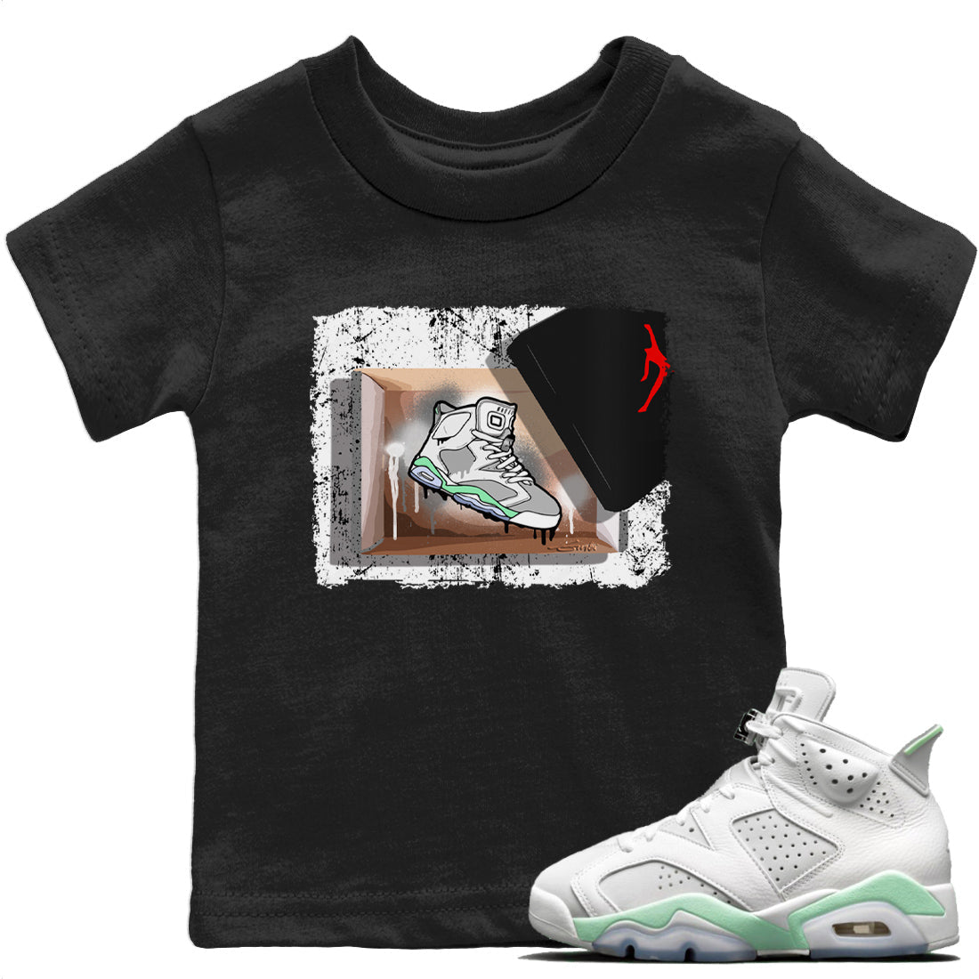 Jordan 6 Mint Foam Sneaker Matching T-Shirt New Kicks Sneaker Tees Jordan 6 Mint Foam Sneaker Release Tees Kids Shirts