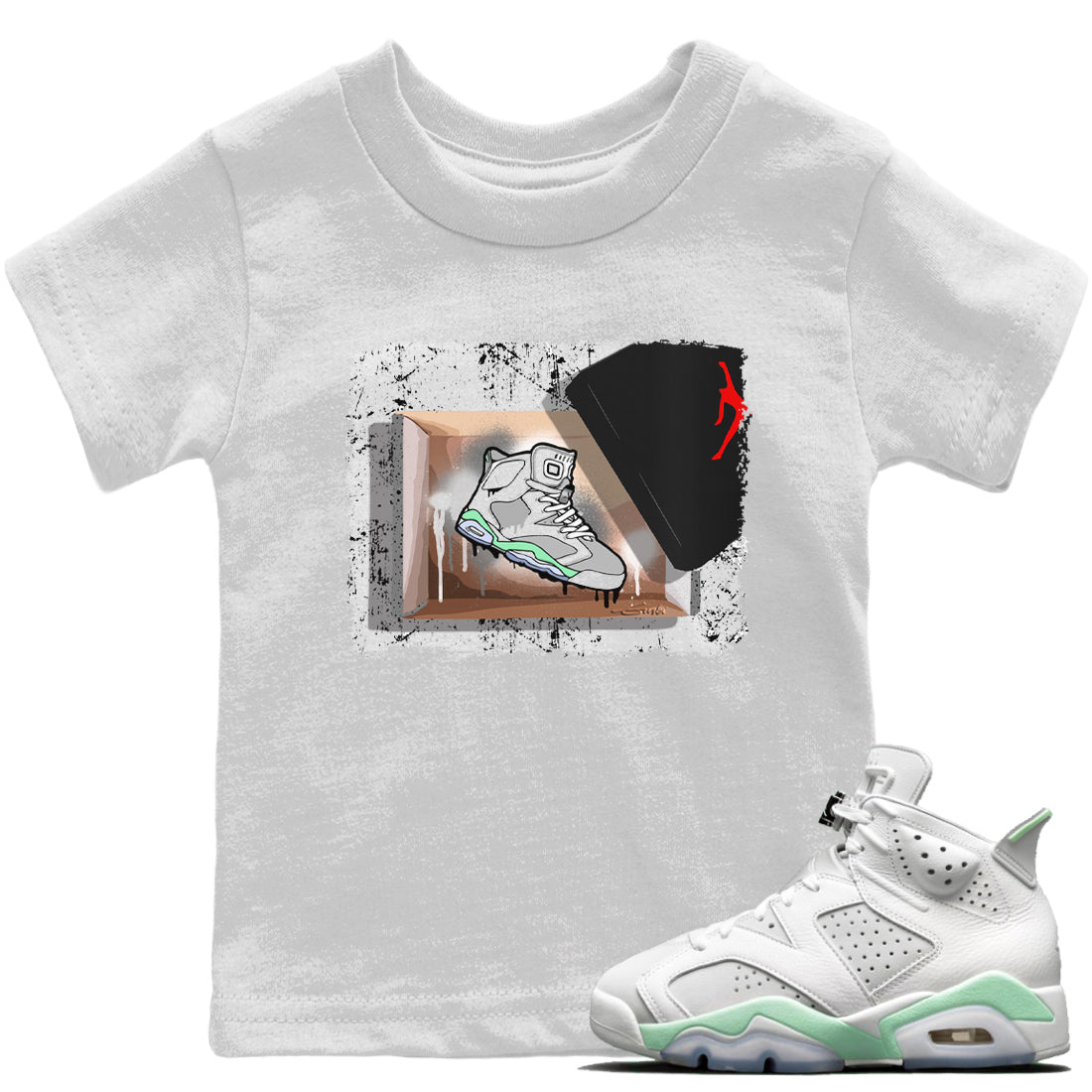 Jordan 6 Mint Foam Sneaker Matching T-Shirt New Kicks Sneaker Tees Jordan 6 Mint Foam Sneaker Release Tees Kids Shirts