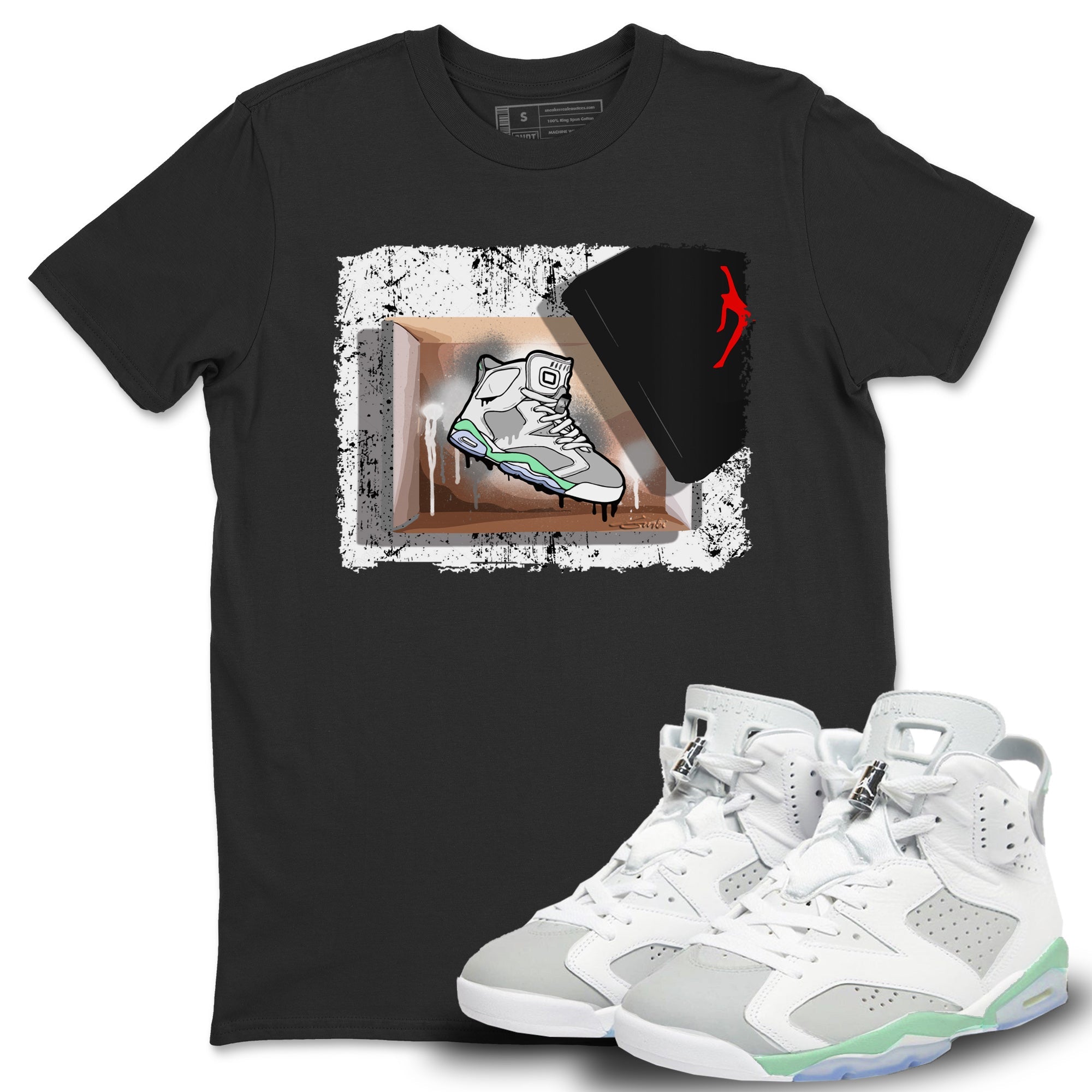 Jordan 6 Mint Foam Sneaker Matching T-Shirt New Kicks Sneaker Tees Jordan 6 Mint Foam Sneaker Release Tees Crew Neck Tees
