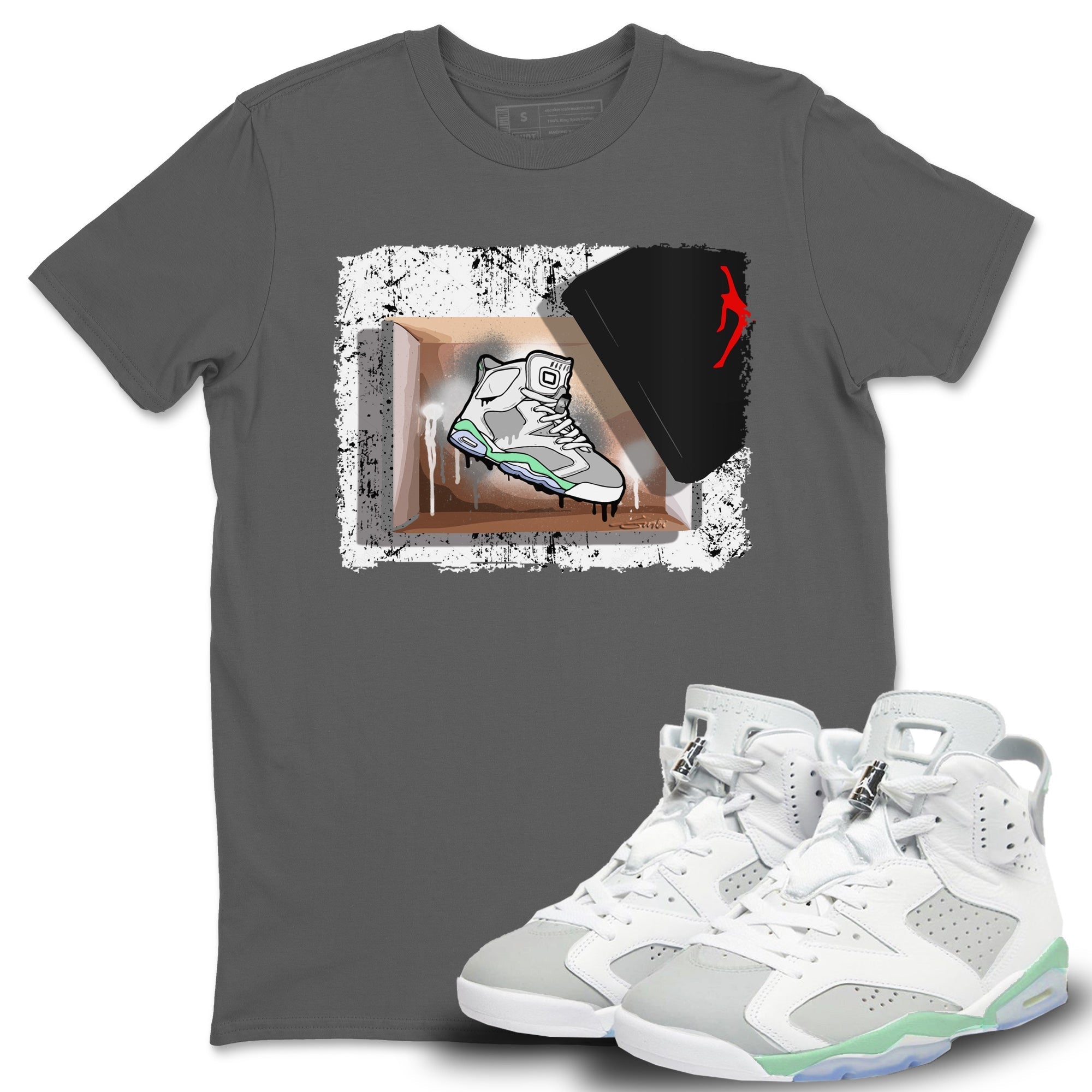 Jordan 6 Mint Foam Sneaker Matching T-Shirt New Kicks Sneaker Tees Jordan 6 Mint Foam Sneaker Release Tees Crew Neck Tees