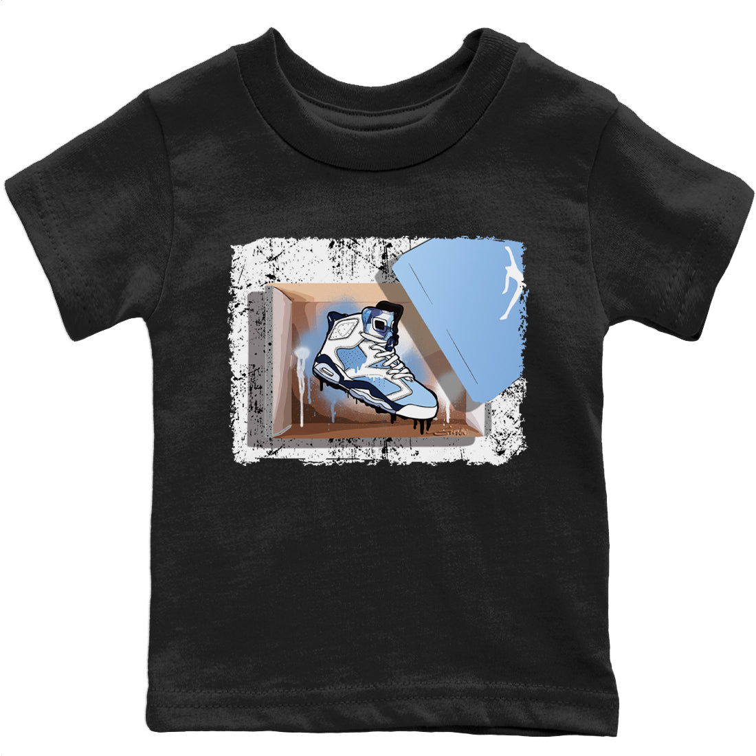 Jordan 6 UNC Shirt To Match Jordans New Kicks Sneaker Tees Jordan 6 UNC Drip Gear Zone Sneaker Matching Clothing Kids Shirts