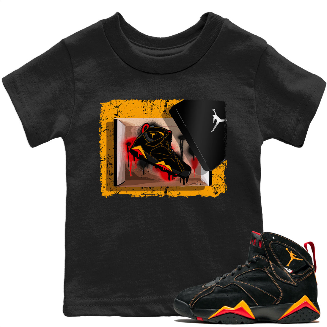 Jordan 7 Citrus Shirt To Match Jordans New Kicks Sneaker Tees Jordan 7 Citrus Drip Gear Zone Sneaker Matching Clothing Kids Shirts