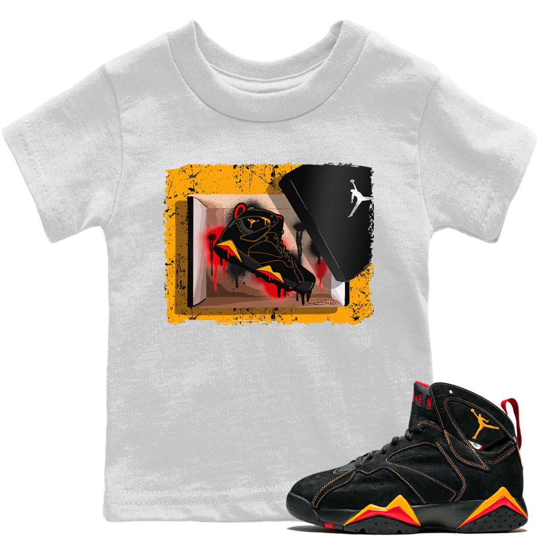 Jordan 7 Citrus Shirt To Match Jordans New Kicks Sneaker Tees Jordan 7 Citrus Drip Gear Zone Sneaker Matching Clothing Kids Shirts