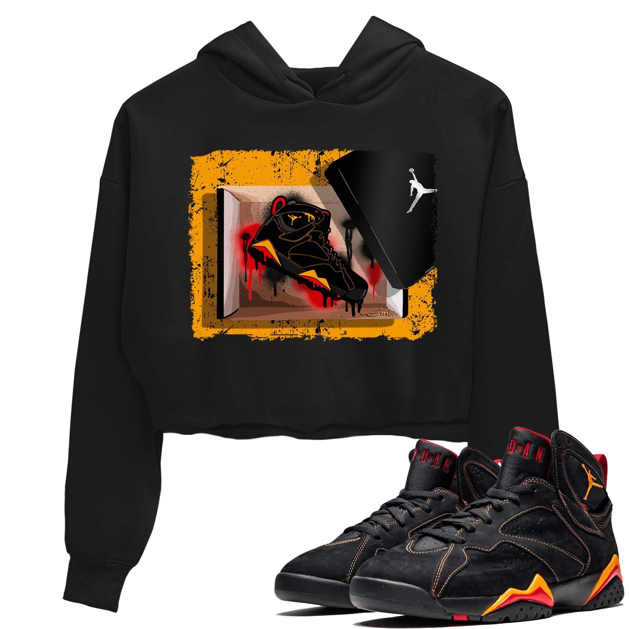 Jordan 7 Citrus Shirt To Match Jordans New Kicks Sneaker Tees Jordan 7 Citrus Drip Gear Zone Sneaker Matching Clothing Women's Shirts