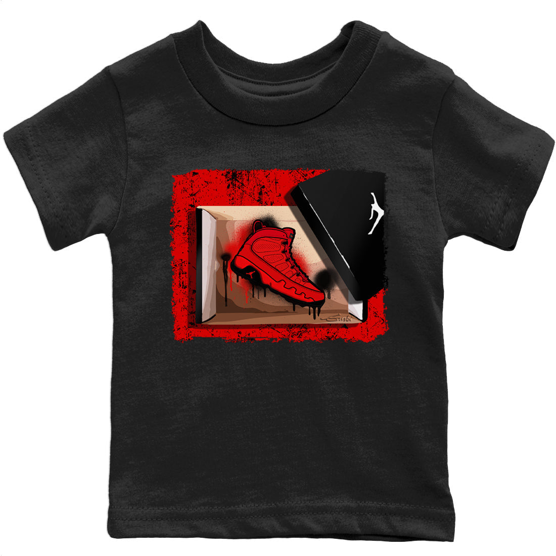 Jordan 9 Chile Red Shirt To Match Jordans New Kicks Sneaker Tees Jordan 9 Chile Red Drip Gear Zone Sneaker Matching Clothing Kids Shirts