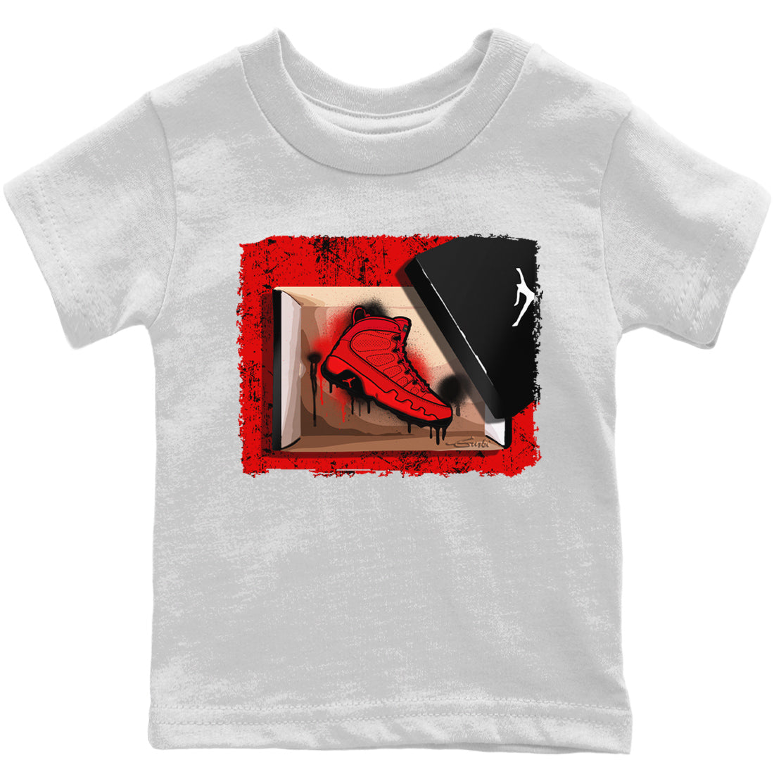 Jordan 9 Chile Red Shirt To Match Jordans New Kicks Sneaker Tees Jordan 9 Chile Red Drip Gear Zone Sneaker Matching Clothing Kids Shirts