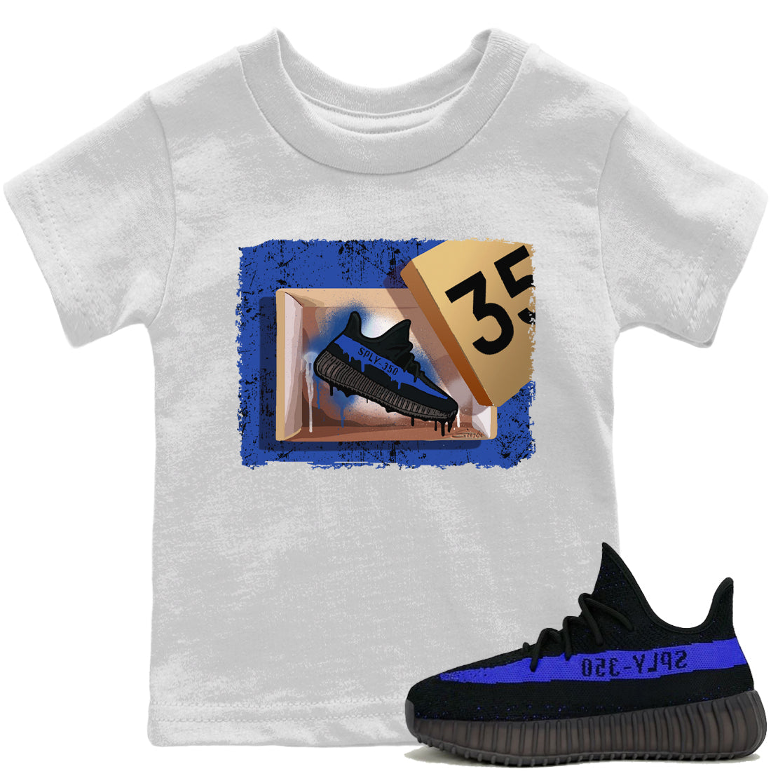 Yeezy 350 Dazzling Blue Shirt To Match Jordans New Kicks Sneaker Tees Yeezy 350 Dazzling Blue Drip Gear Zone Sneaker Matching Clothing Kids Shirts