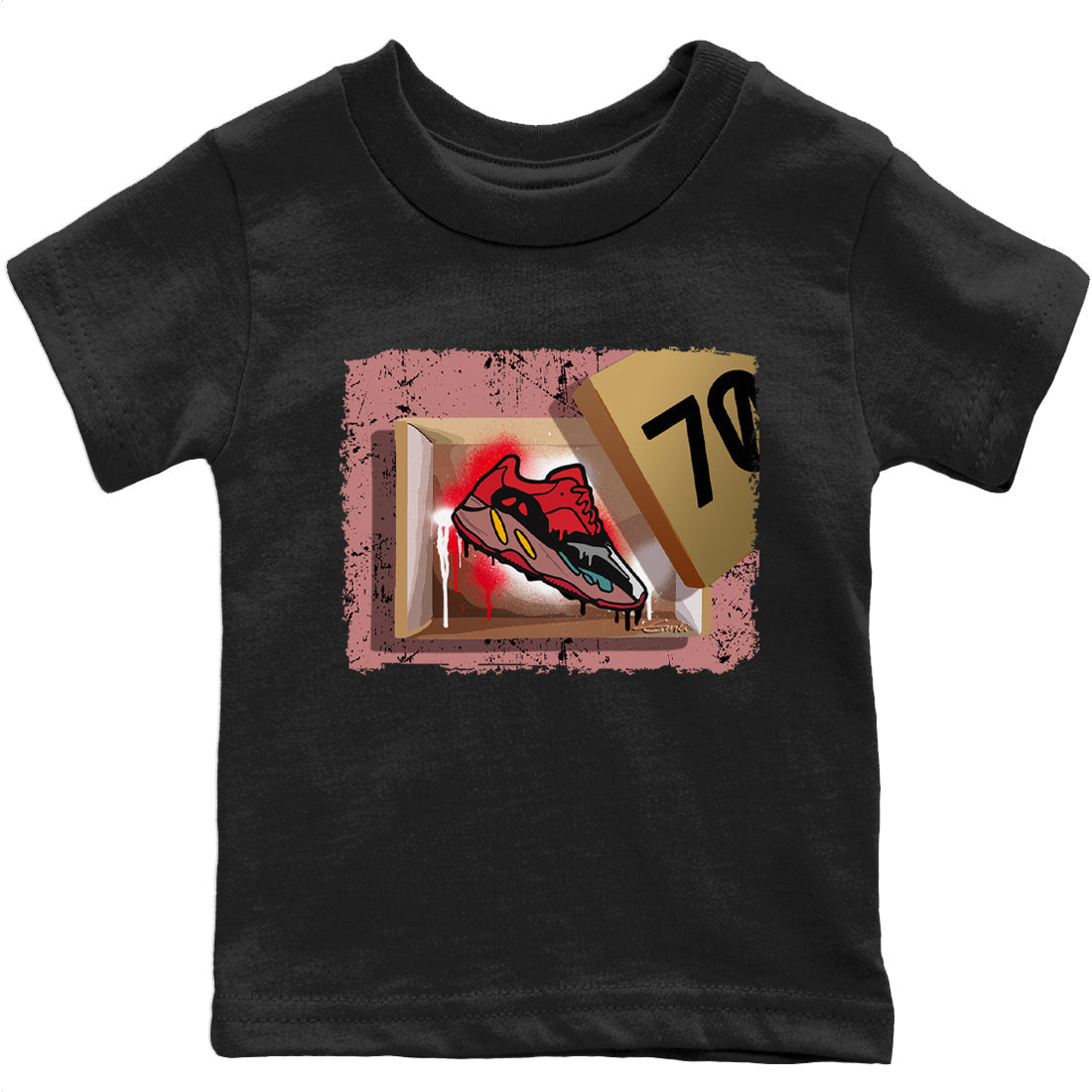 Yeezy 700 Hi-Res Red Shirt To Match Jordans New Kicks Sneaker Tees Yeezy 700 Hi-Res Red Drip Gear Zone Sneaker Matching Clothing Kids Shirts