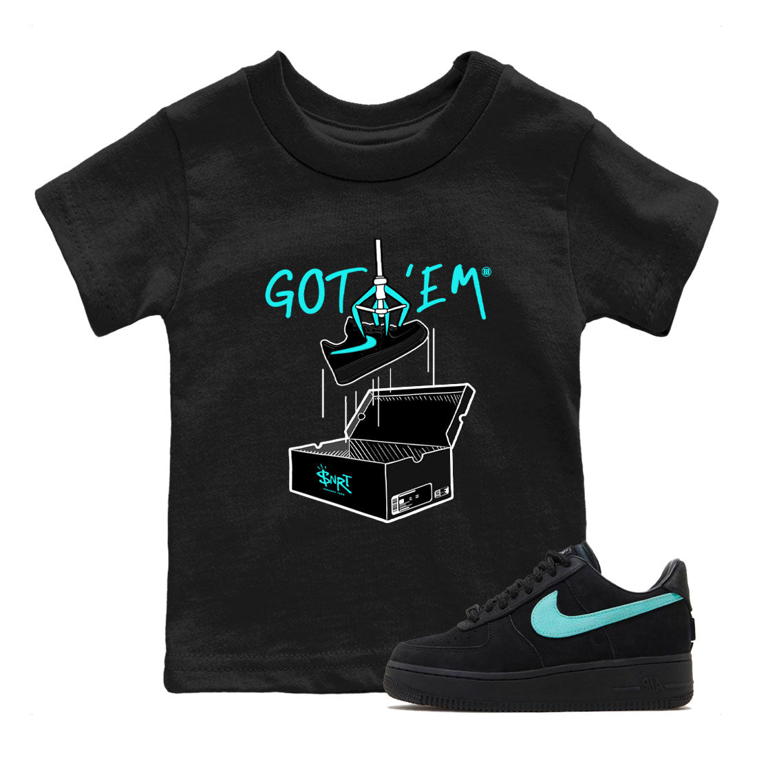 Air Force 1 x Tiffany shirt to match jordans New Treasure Hunter sneaker tees Air Force 1 Tiffany Drip Gear Zone baby toddler Black 1 cotton Shirt