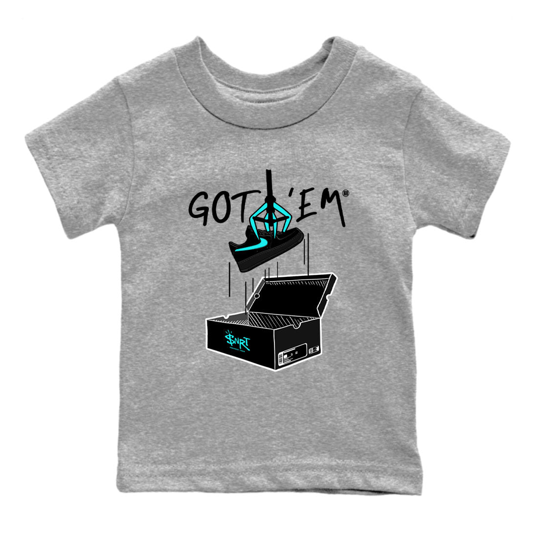 Air Force 1 x Tiffany shirt to match jordans New Treasure Hunter sneaker tees Air Force 1 Tiffany Drip Gear Zone baby toddler Heather Grey 2 cotton Shirt