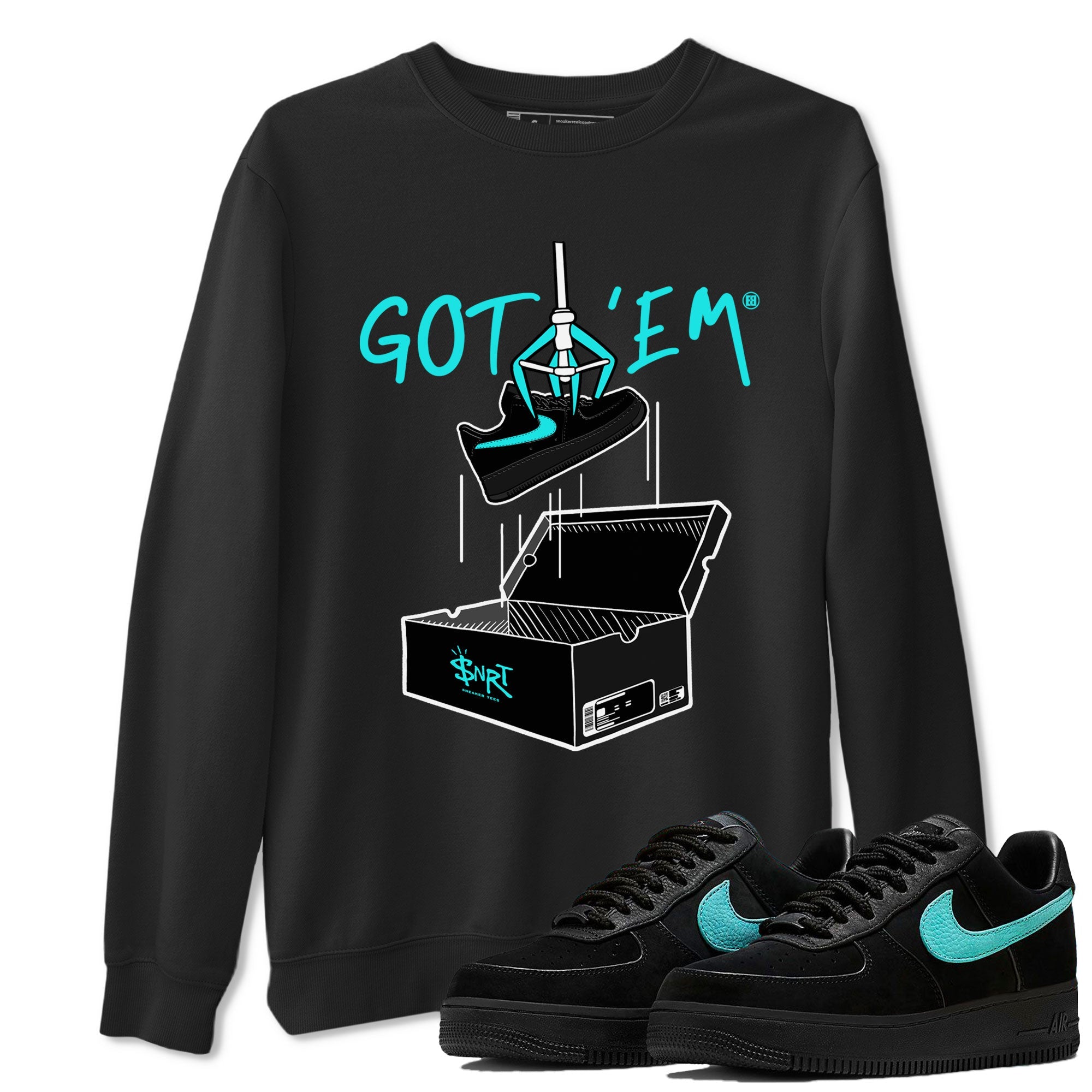 Air Force 1 x Tiffany shirt to match jordans New Treasure Hunter sneaker tees Air Force 1 Tiffany Drip Gear Zone unisex cotton Black 1 crew neck shirt