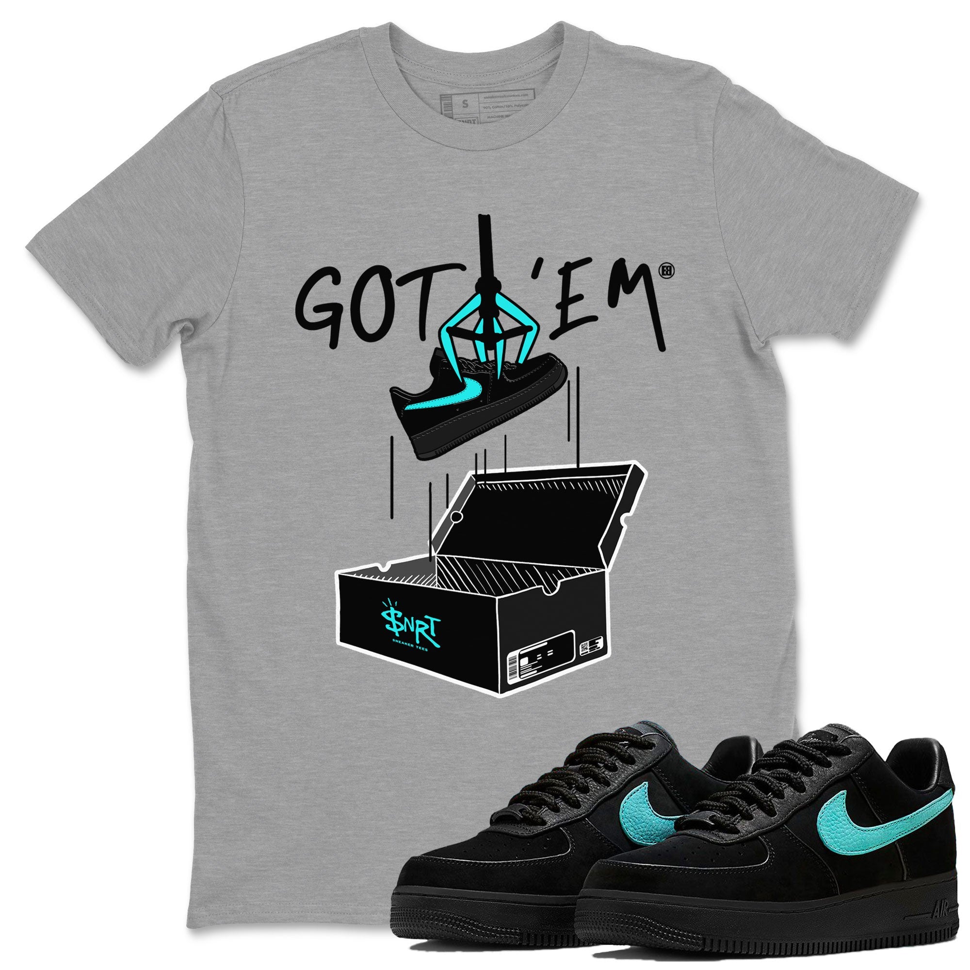Air Force 1 x Tiffany shirt to match jordans New Treasure Hunter sneaker tees Air Force 1 Tiffany Drip Gear Zone unisex cotton Heather Grey 1 crew neck shirt