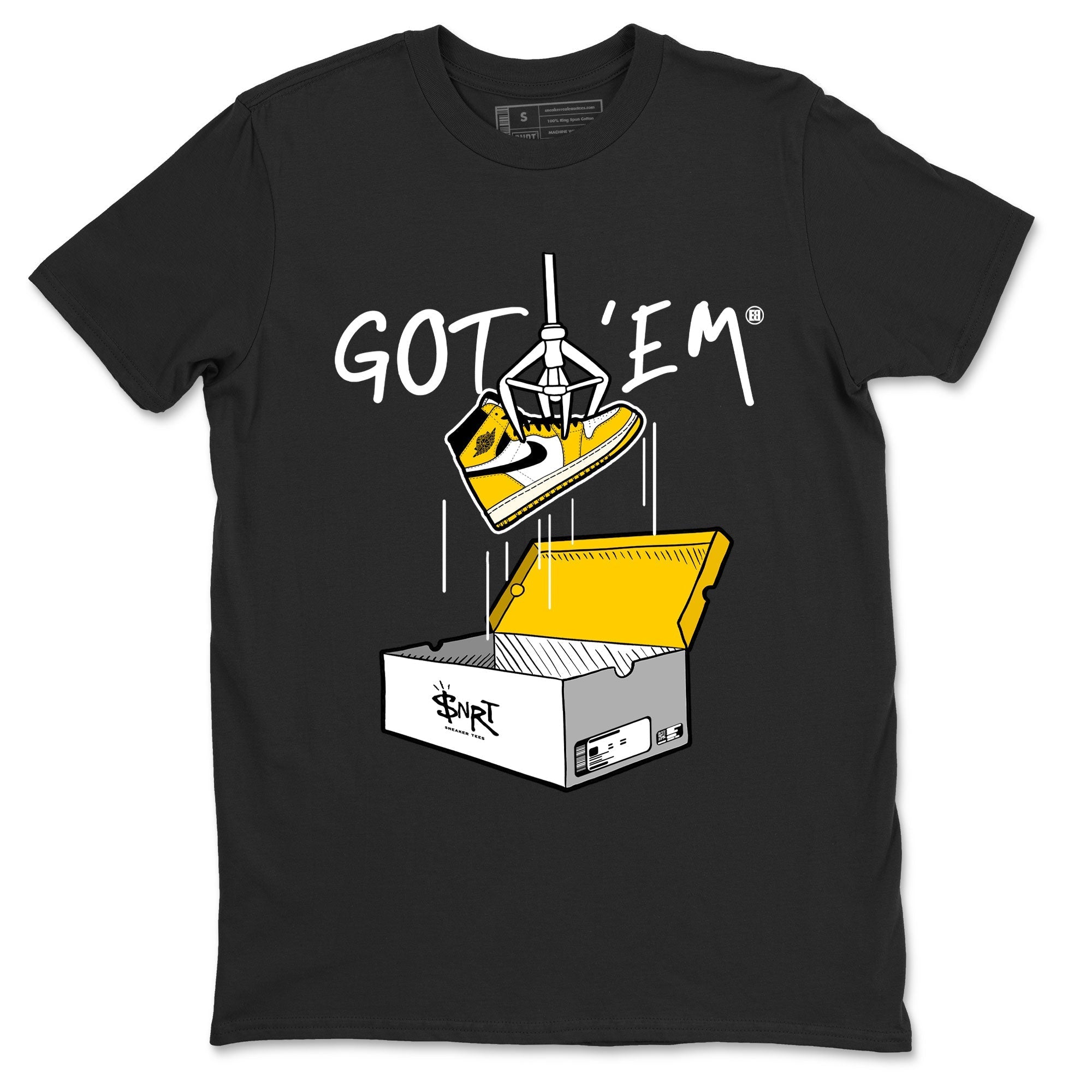 1s Yellow Ochre AJ1 Yellow Toe shirt to match jordans New Treasure Hunter sneaker tees streetwear brand Air Jordan 1 Yellow Ochre Drip Gear Zone Brand unisex cotton Black 2 crew neck shirt