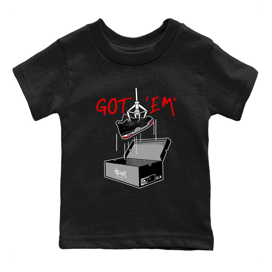 AJ4 Bred Reimagined shirt to match jordans New Treasure Hunter sneaker tees Air Jordan 4 Bred Reimagined Drip Gear Zone baby toddler Black 2 cotton Shirt