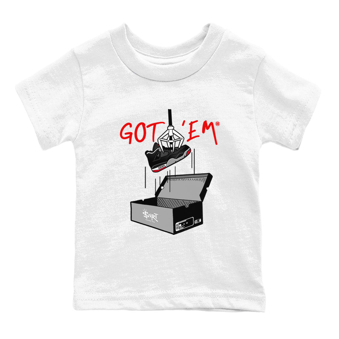 AJ4 Bred Reimagined shirt to match jordans New Treasure Hunter sneaker tees Air Jordan 4 Bred Reimagined Drip Gear Zone baby toddler White 2 cotton Shirt