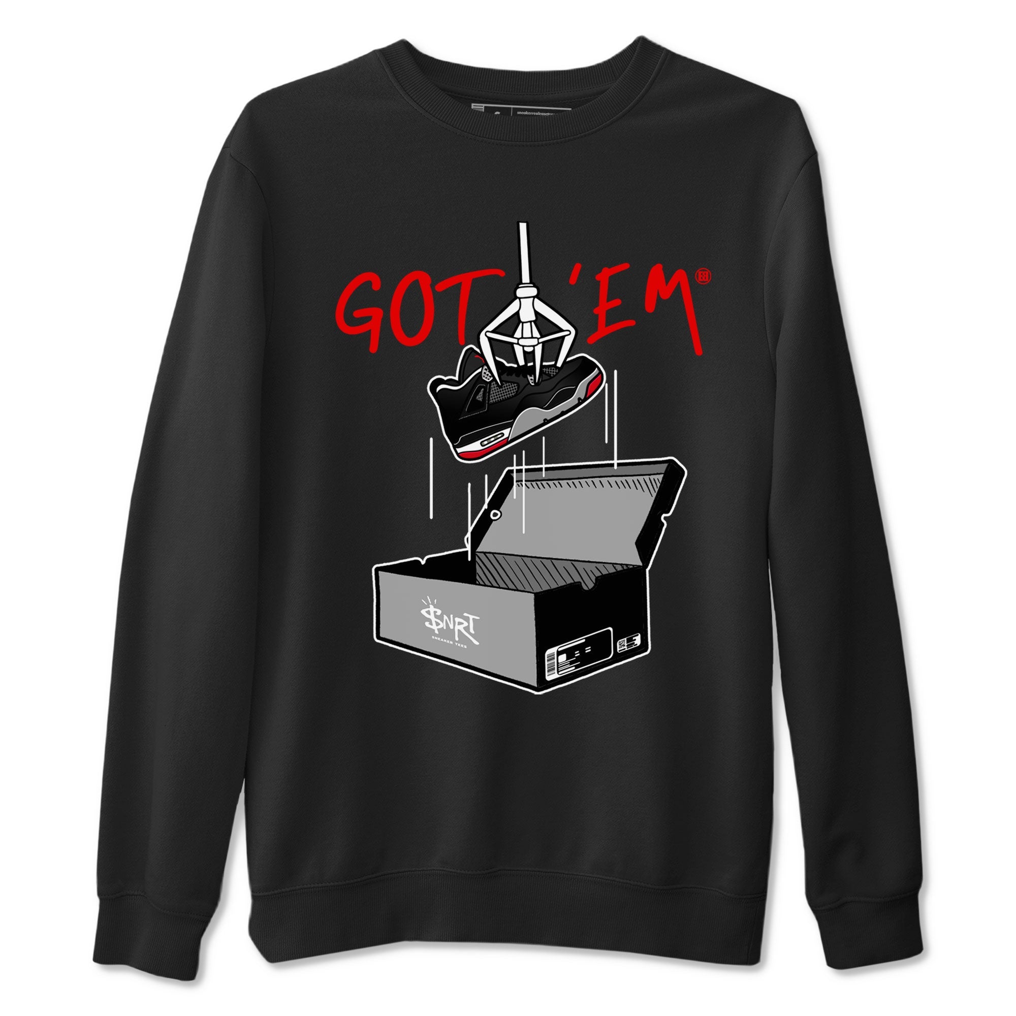 AJ4 Bred Reimagined shirt to match jordans New Treasure Hunter sneaker tees Air Jordan 4 Bred Reimagined Drip Gear Zone unisex cotton Black 2 crew neck shirt